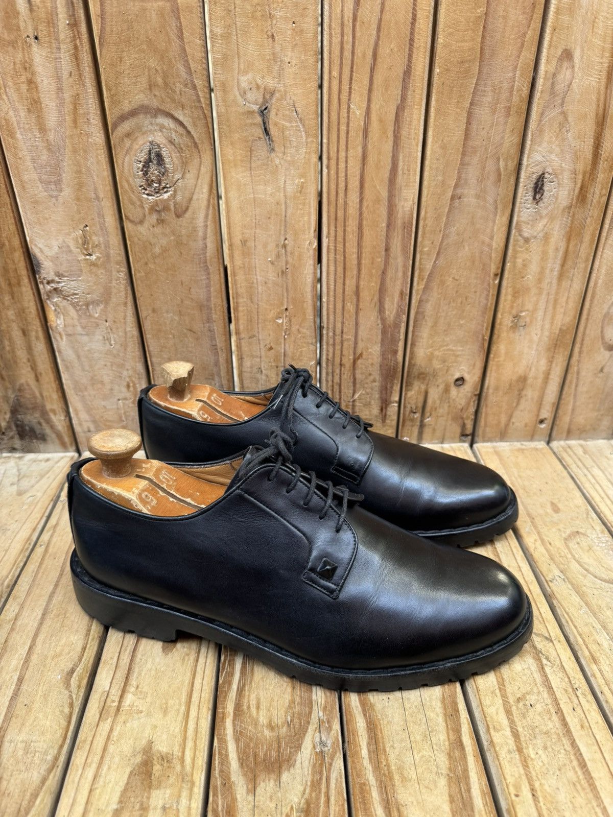 Valentino valentino garavani black leather derby dress Shoes EUR 43 Size US 10 / EU 43 - 2 Thumbnail