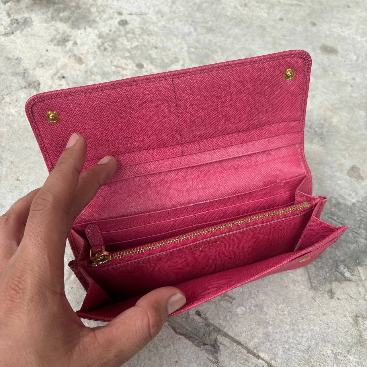 Prada Prada Saffiano Leather Ribbon Bow Envelope Long Wallet Size ONE SIZE - 6 Thumbnail