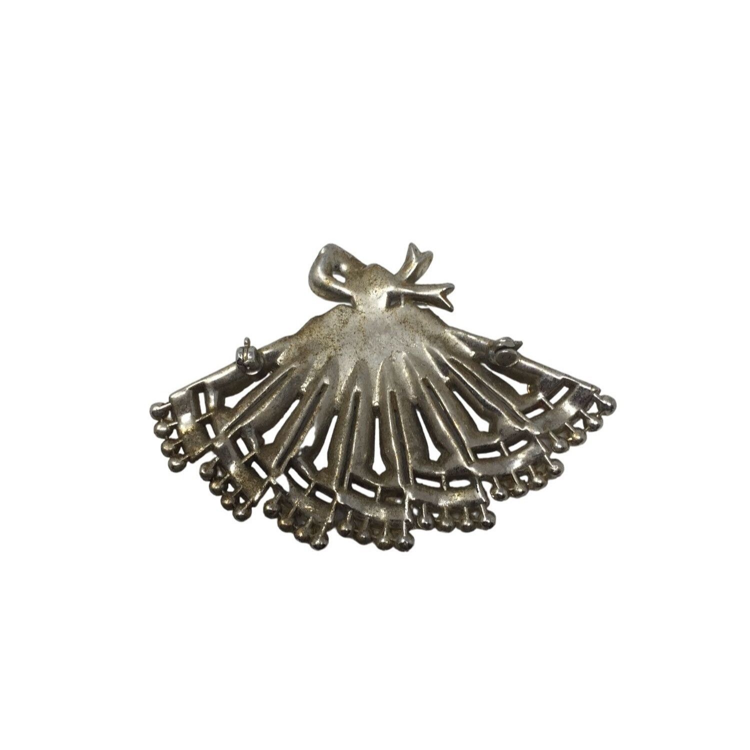 Other Vintage Gold tone Holiday Fan Brooch Pin (Missing Pin) - 2.5 Size ONE SIZE - 2 Thumbnail