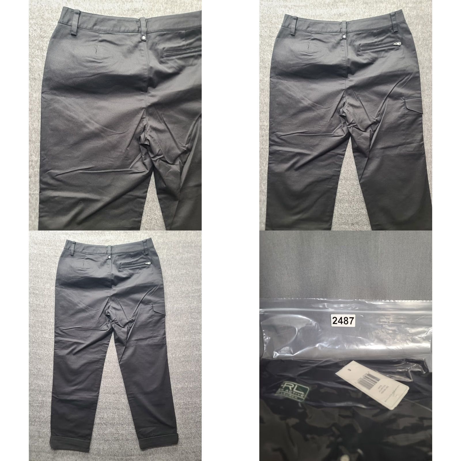 Ralph Lauren Lauren Ralph Lauren Active Pants Womens 6 29x29 Regular Straight Leg Cargo Black Cotton Spandex Knit Zip Button Pockets Casual Workwear Size 28" / US 6 / IT 42 - 9 Thumbnail