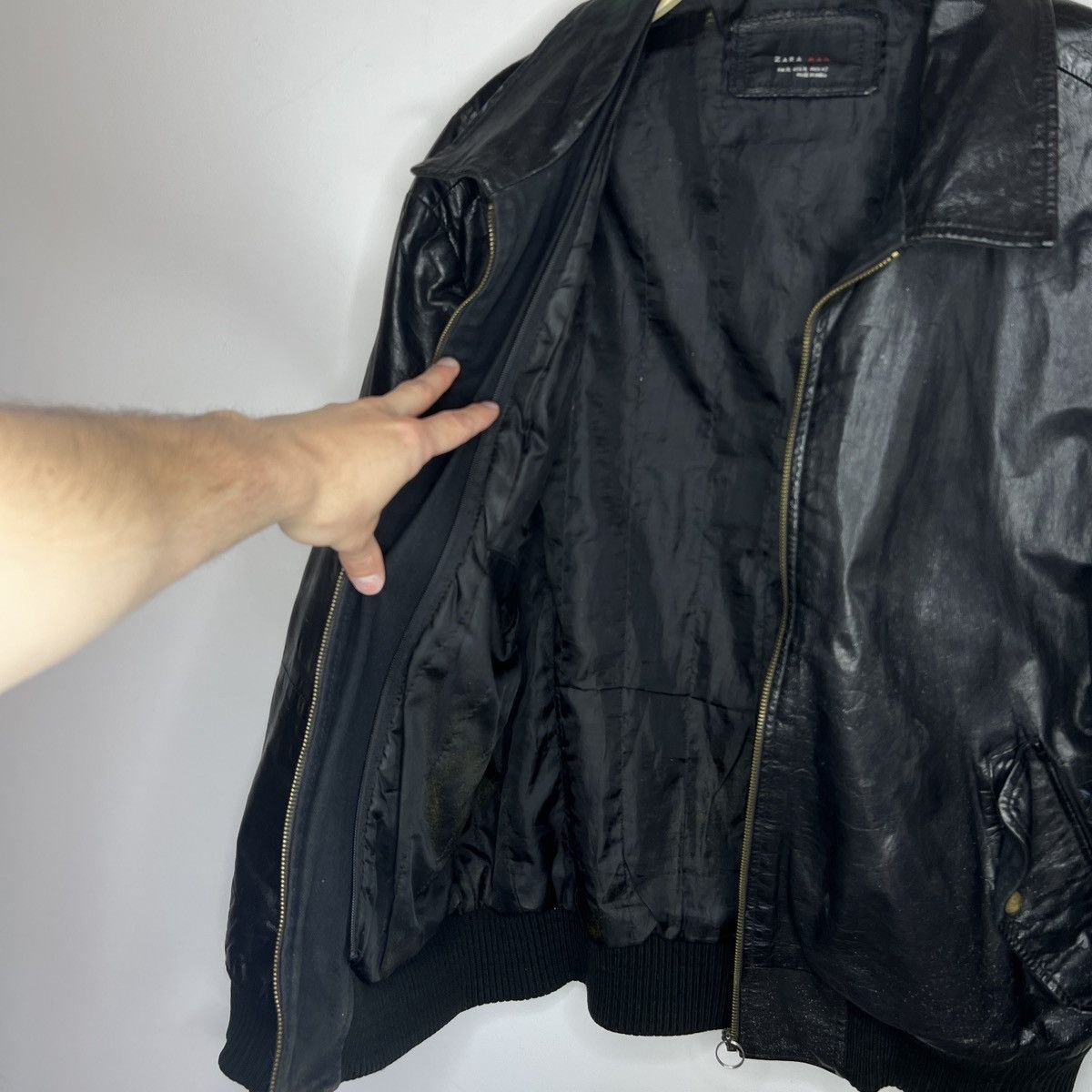Zara Vintage Zara Genuine Leather Bomber Flight Jacket Size US L / EU 52-54 / 3 - 11 Thumbnail