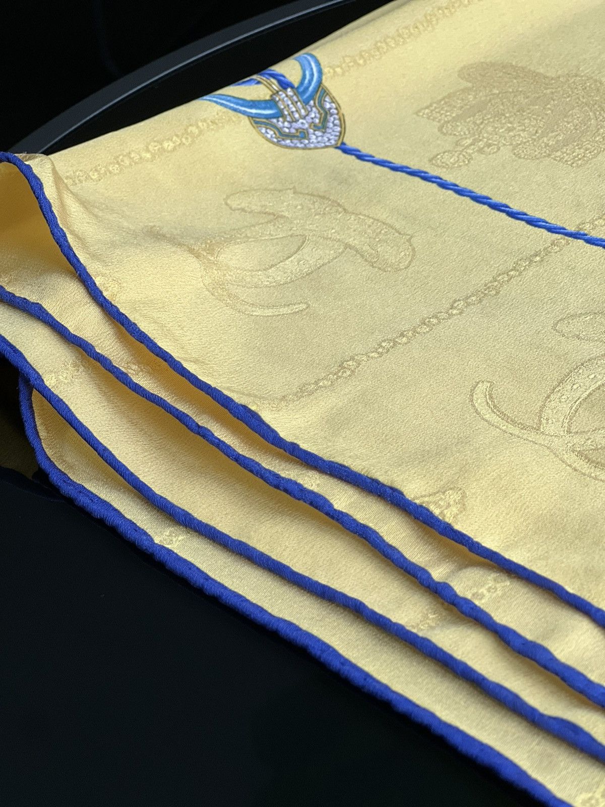 Cartier Vintage Cartier Yellow Silk Scarf Jewelry Print Paris Size ONE SIZE - 7 Thumbnail