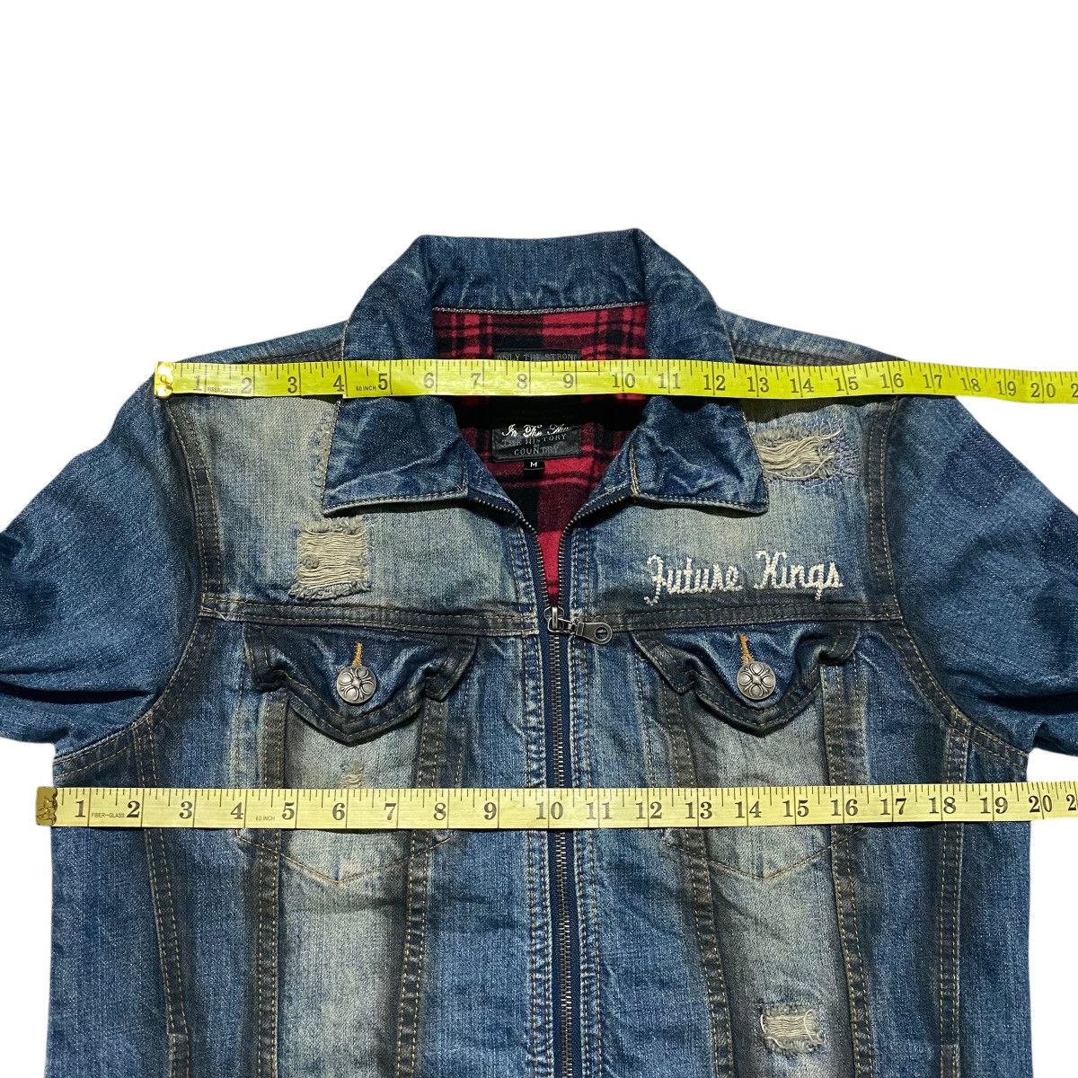 In The Attic IN THE ATTIC Denim Jacket Coated Distressed 'Future Kings' Size US M / EU 48-50 / 2 - 19 Thumbnail