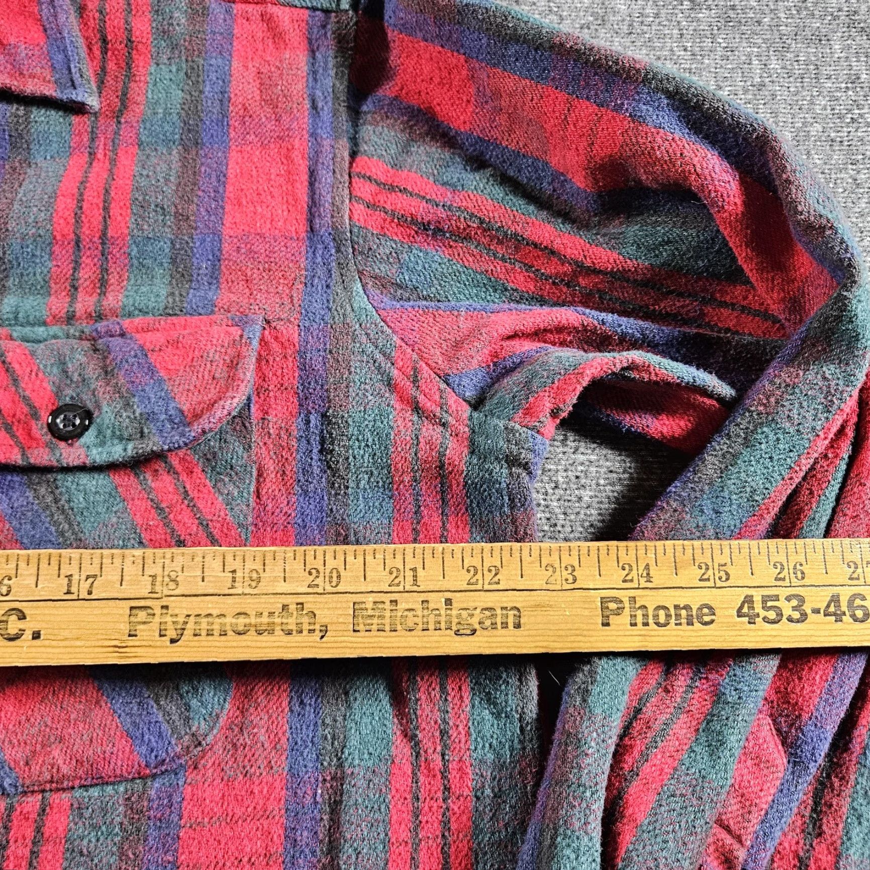 Vintage FIVEBROTHER Shirt Mens L Red Striped Flannel Button Front Pockets Casual Size US L / EU 52-54 / 3 - 7 Thumbnail