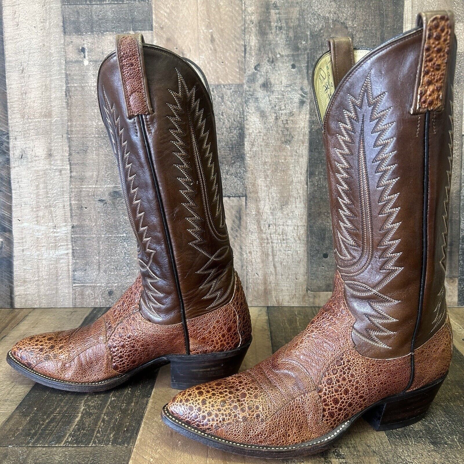 image of Dan Post Western Boot Dan Post Vintage Cowboy Boots Mens 8 D in Brown