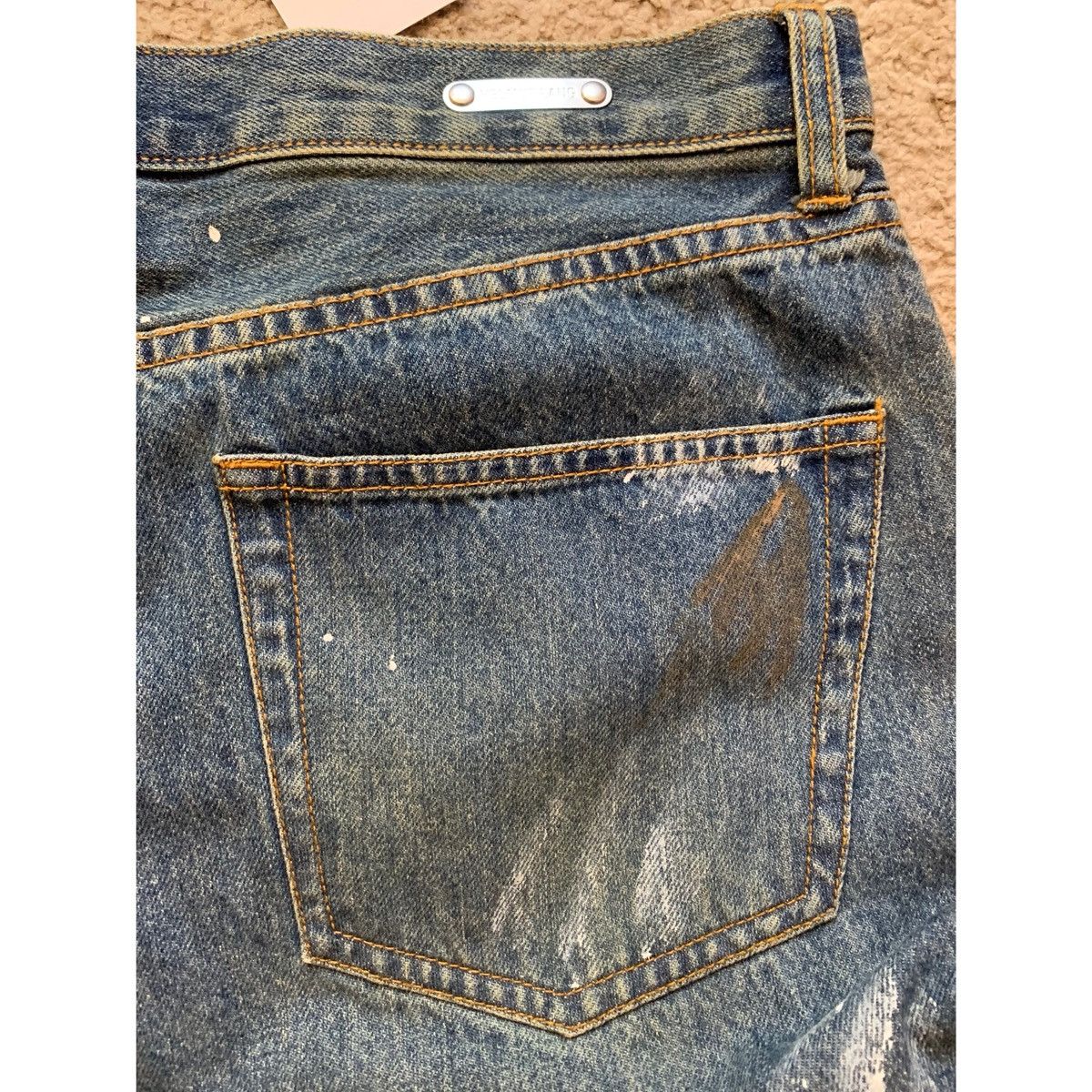 Helmut Lang HELMUT LANG CROPPED PAINT SPLATTER WIDE LEG JEANS Size US 34 / EU 50 - 22 Thumbnail