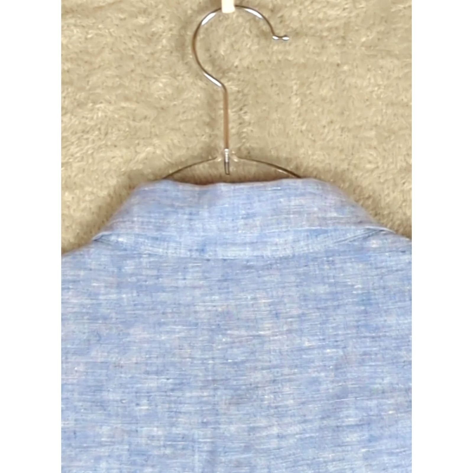 Gap Gap Women’s Blue Linen Button-Up Shirt M Casual Beach Nautical Dressy Everyday Shirt Size M / US 6-8 / IT 42-44 - 4 Thumbnail