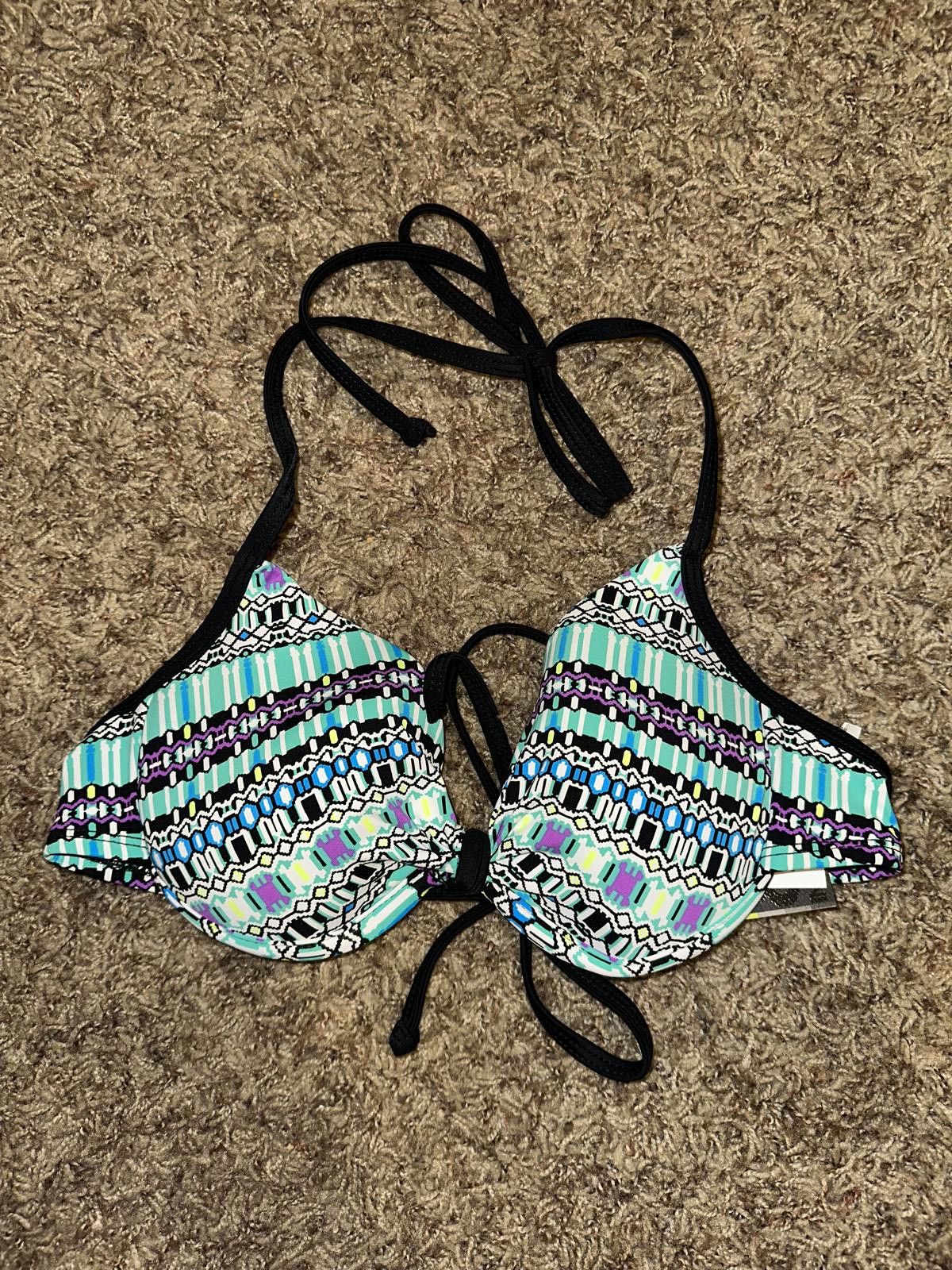 Nike Hurley Junior Girls Geo Print Swim Bra Size ONE SIZE - 1 Thumbnail