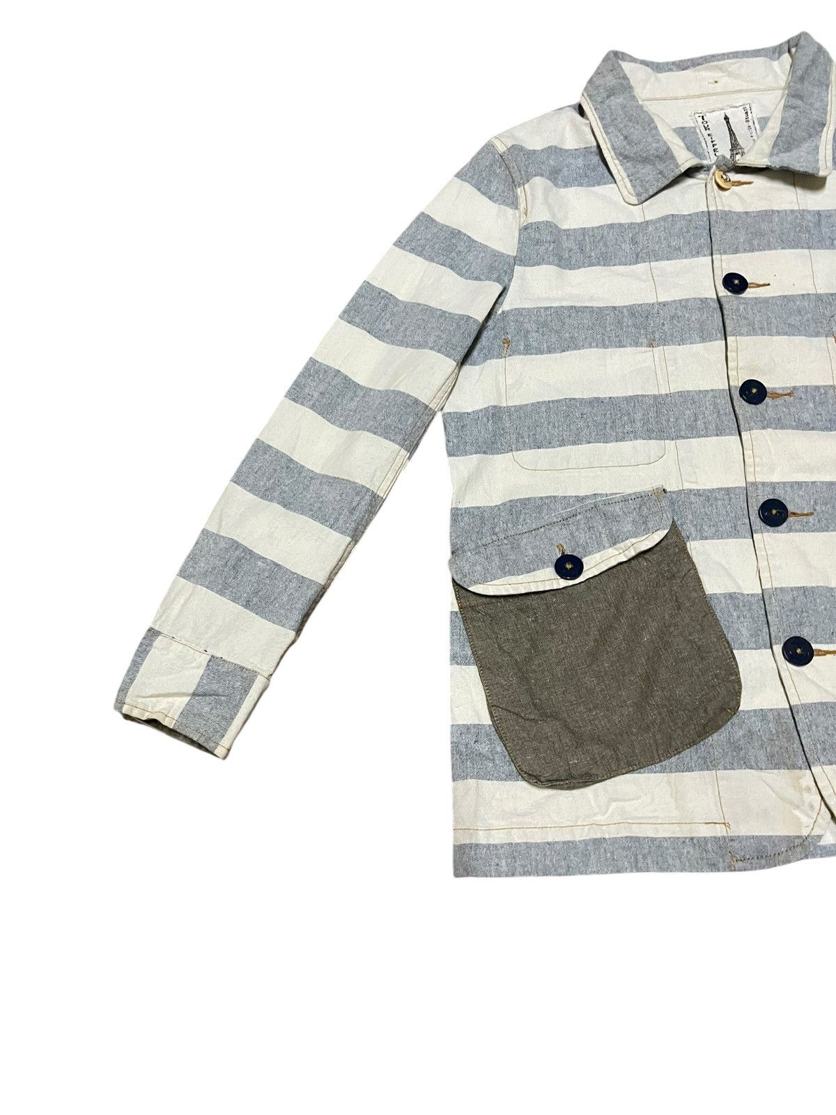Japanese Brand Vetement Tour Eiffel Striped Workwear Jacket Parachute Size US M / EU 48-50 / 2 - 4 Thumbnail
