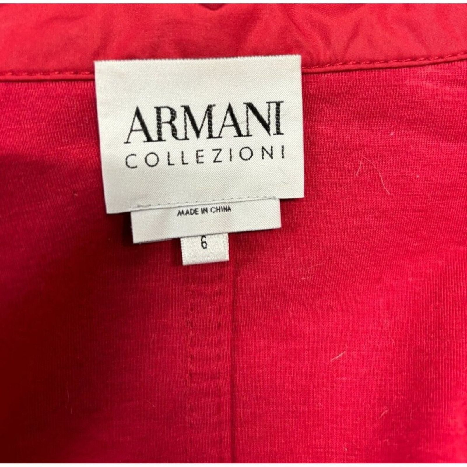 Armani Collezioni Women's Armani Collezioni Red Nylon Zip-Up Jacket Size 6 Size M / US 6-8 / IT 42-44 - 9 Thumbnail