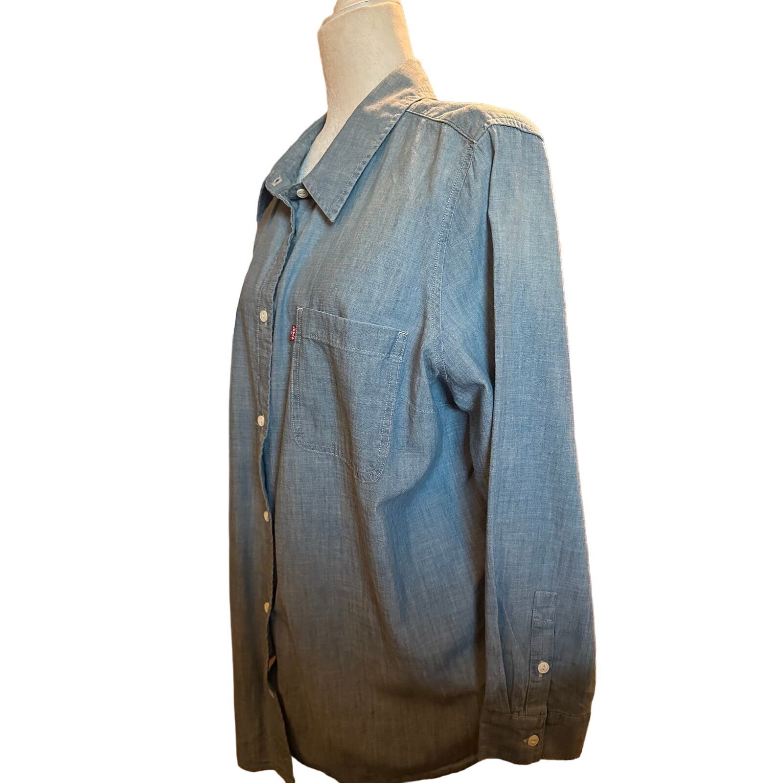 Levi's Levi's One Pocket Boyfriend Fit Denim Shirt Size 18/20 Size XXL / US 16-18 / IT 52-54 - 3 Thumbnail