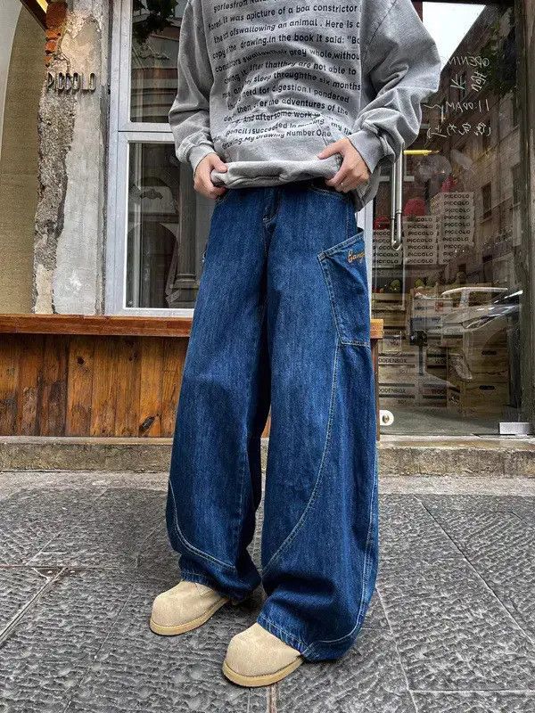 Japanese Brand Retro loose embroidered pocket jeans Size US 32 / EU 48 - 3 Thumbnail