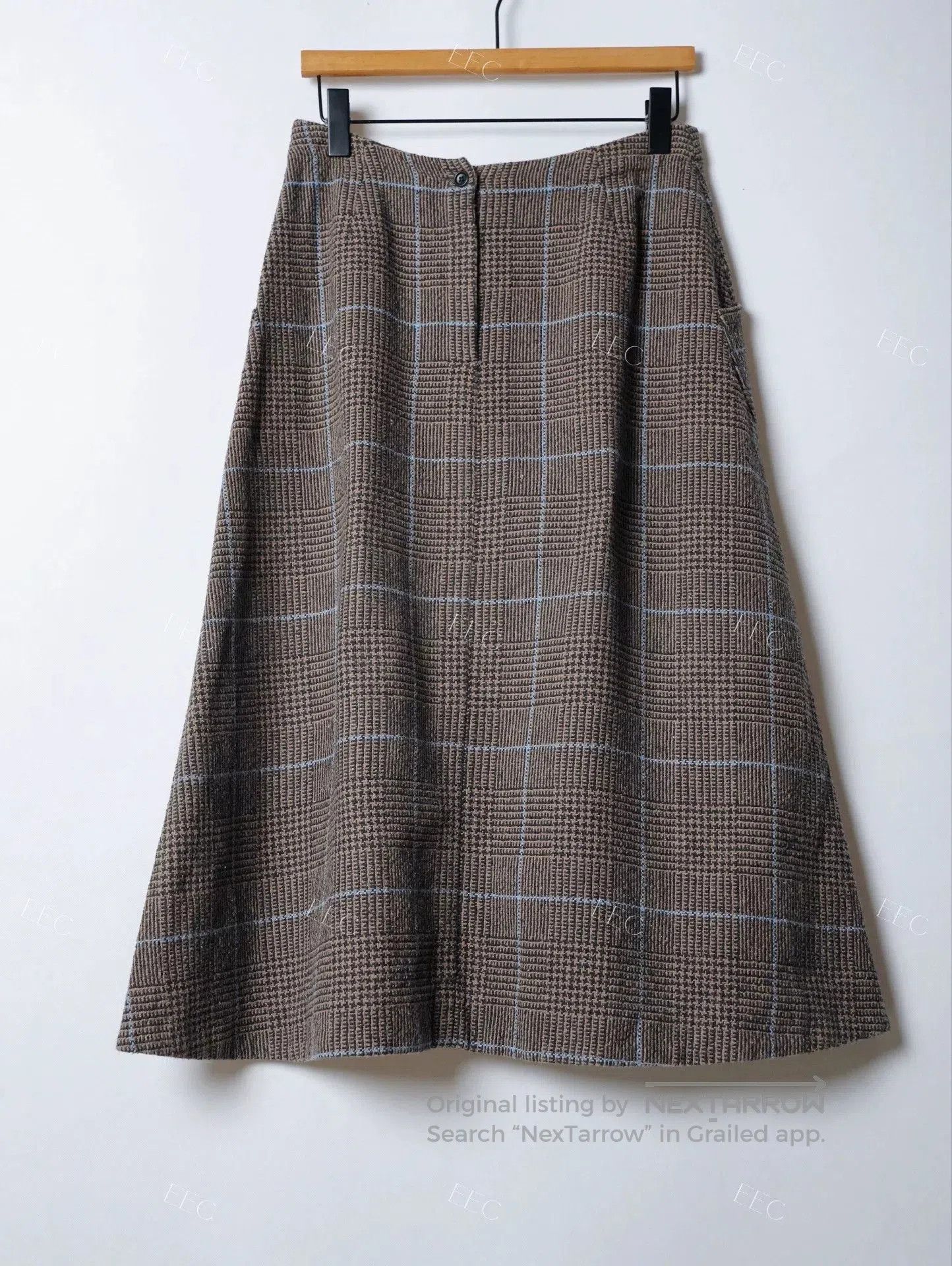 45rpm Brown Checkered Umbrella Skirt. Size 26" / US 2 / IT 38 - 1 Thumbnail
