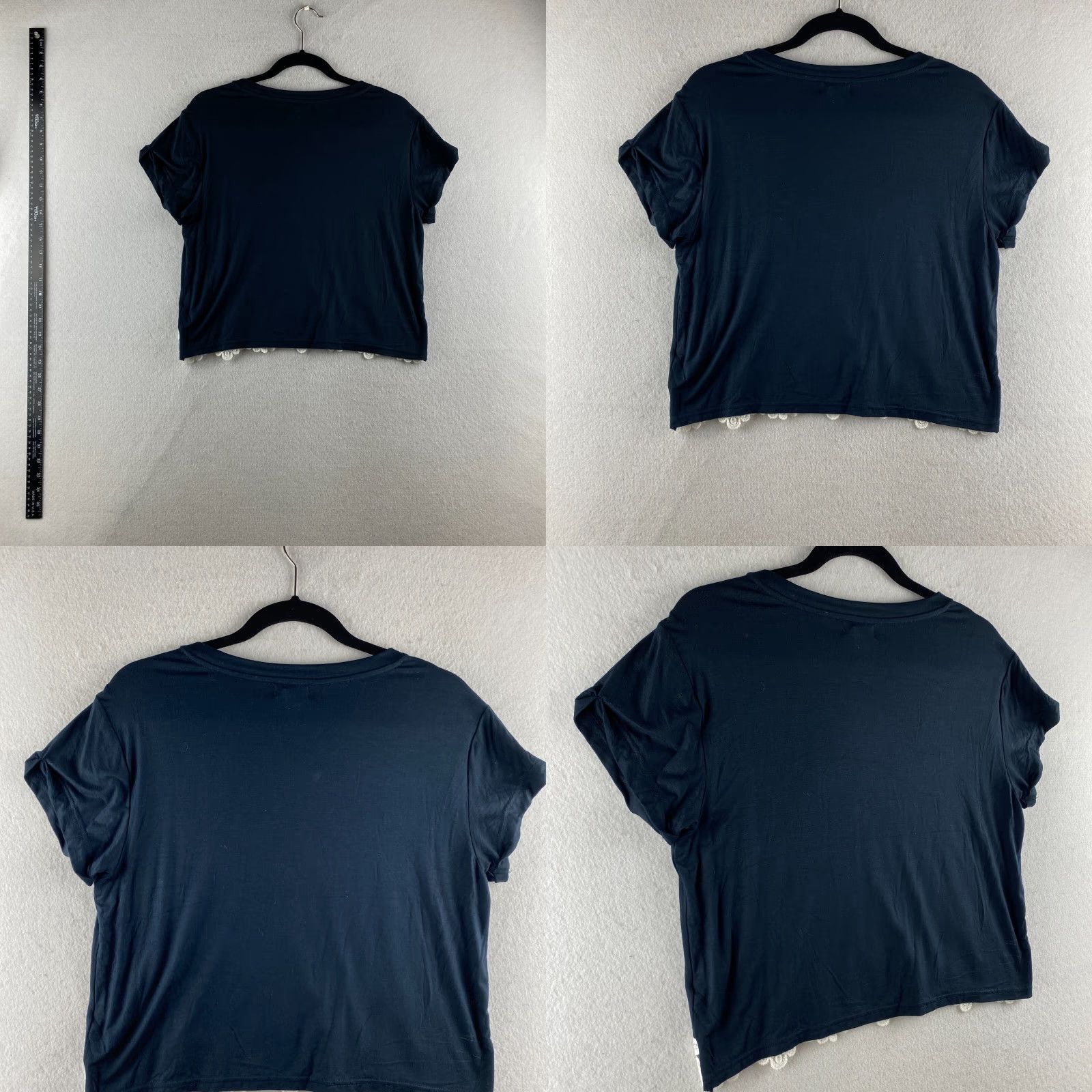 Vintage US Polo Assn Shirt Womens M Blue Crochet Embroidered Cropped Cap Sleeve Shirt Size M / US 6-8 / IT 42-44 - 9 Thumbnail