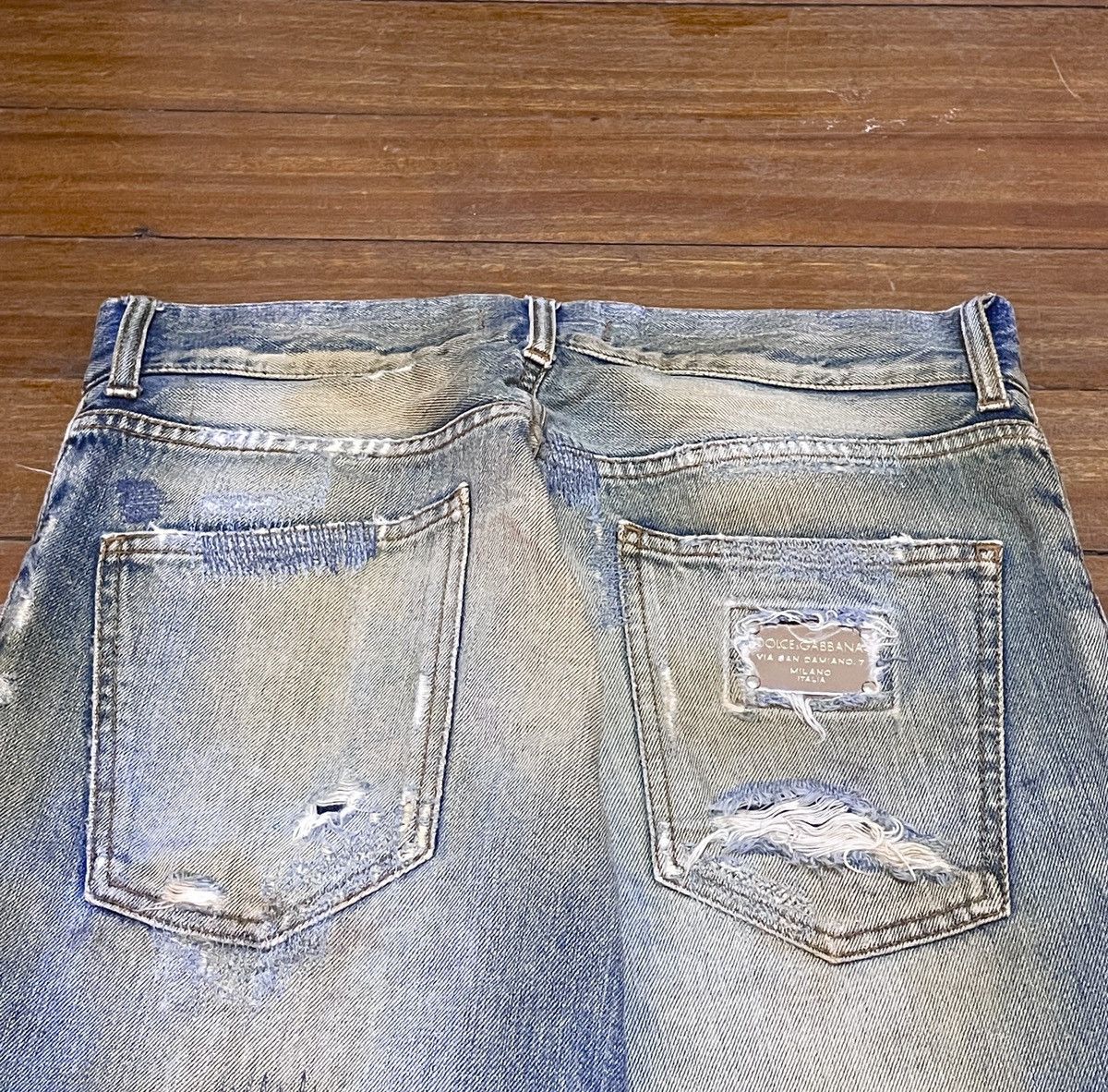 Dolce & Gabbana Very Rare Vintage Dolce Gabbana Style Distressed Jeans 2000s Size US 31 - 4 Thumbnail