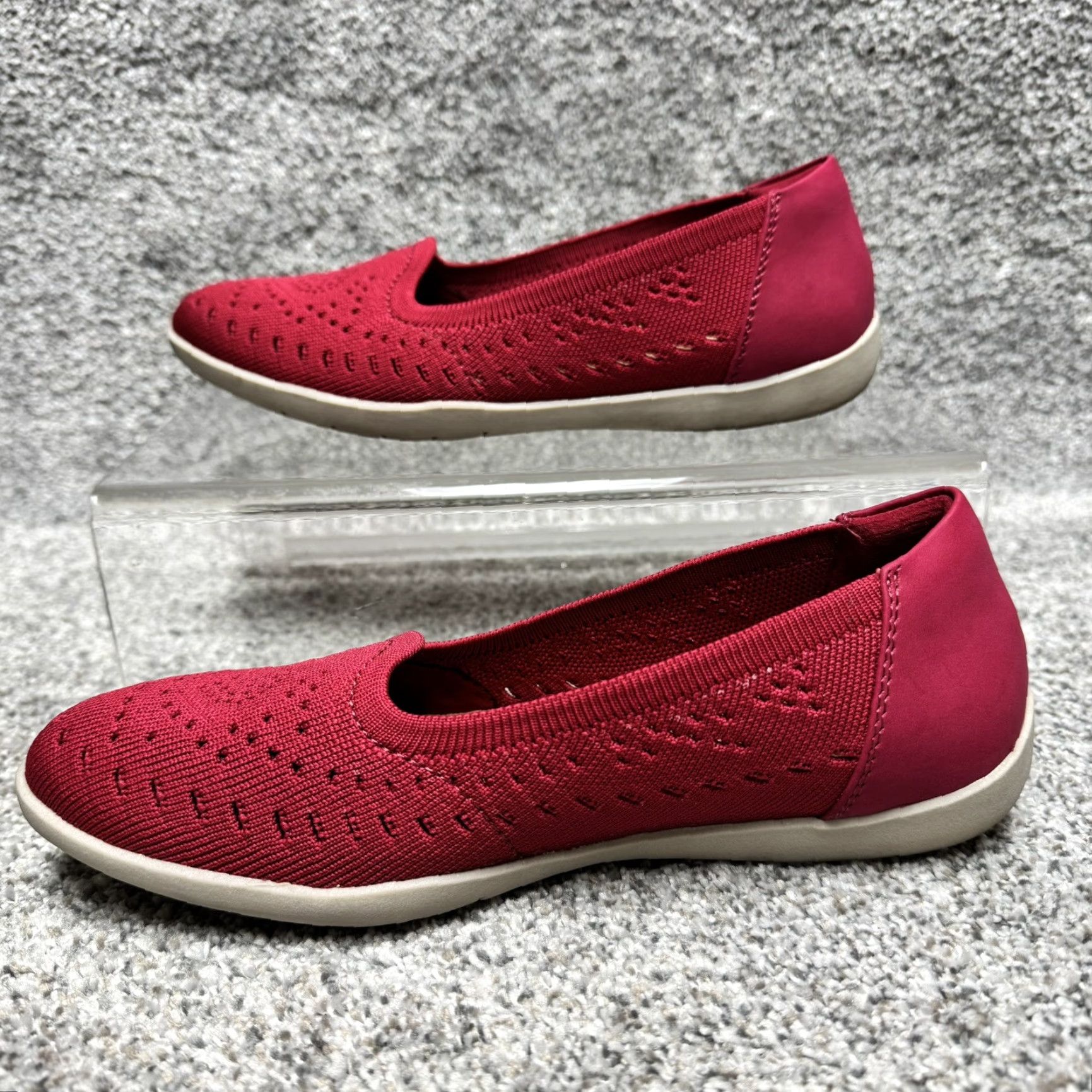 Vintage Earth Origins Faye Slip-On Flats Women 7.5 Red Perforated Boho Chic Comfort Office Shoes Size US 6 / IT 36 - 4 Thumbnail