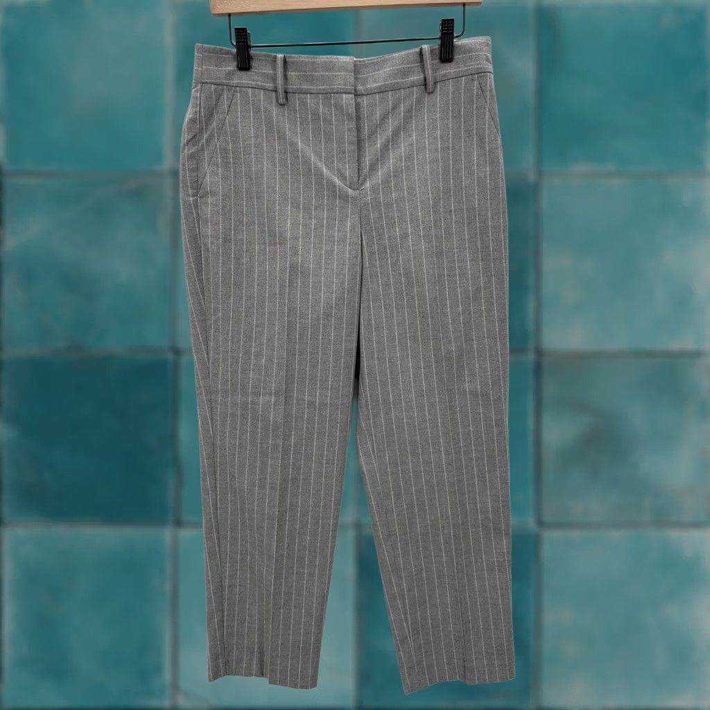 Loft LOFT Riviera Slim Dress Pants Womens 2 Gray Pinstripe Mid Rise Tapered NWT Pants Size 26" / US 2 / IT 38 - 1 Thumbnail