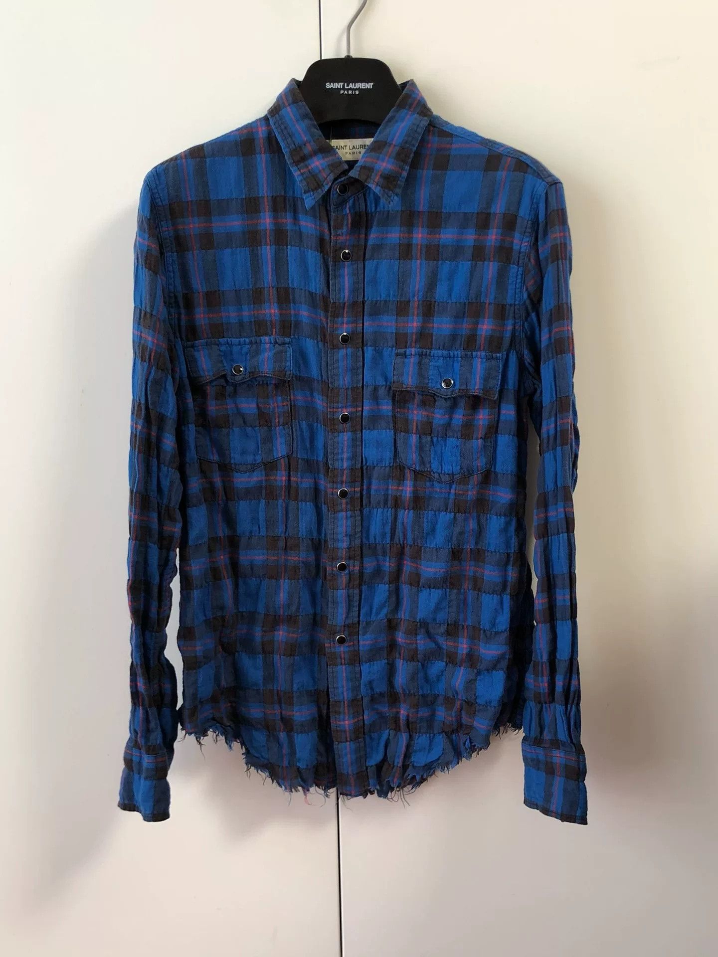 Saint Laurent Paris blue plaid shirt from saint laurent Size US XS / EU 42 / 0 - 1 Preview