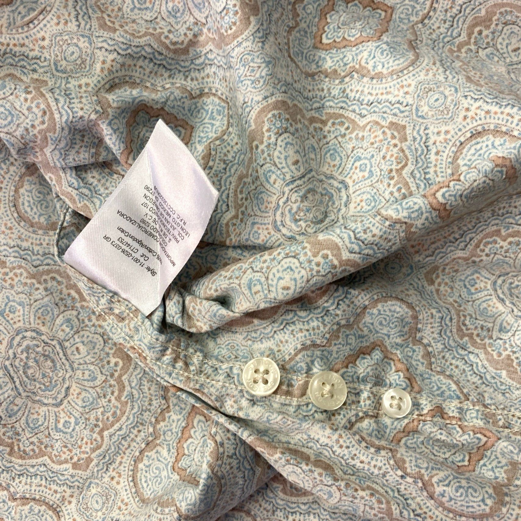 Stetson Stetson Shirt Mens 2XL Brown Button-Down Paisley Western Casual Long Sleeve Cotton Core Accent Pockets Size US XXL / EU 58 / 5 - 5 Thumbnail