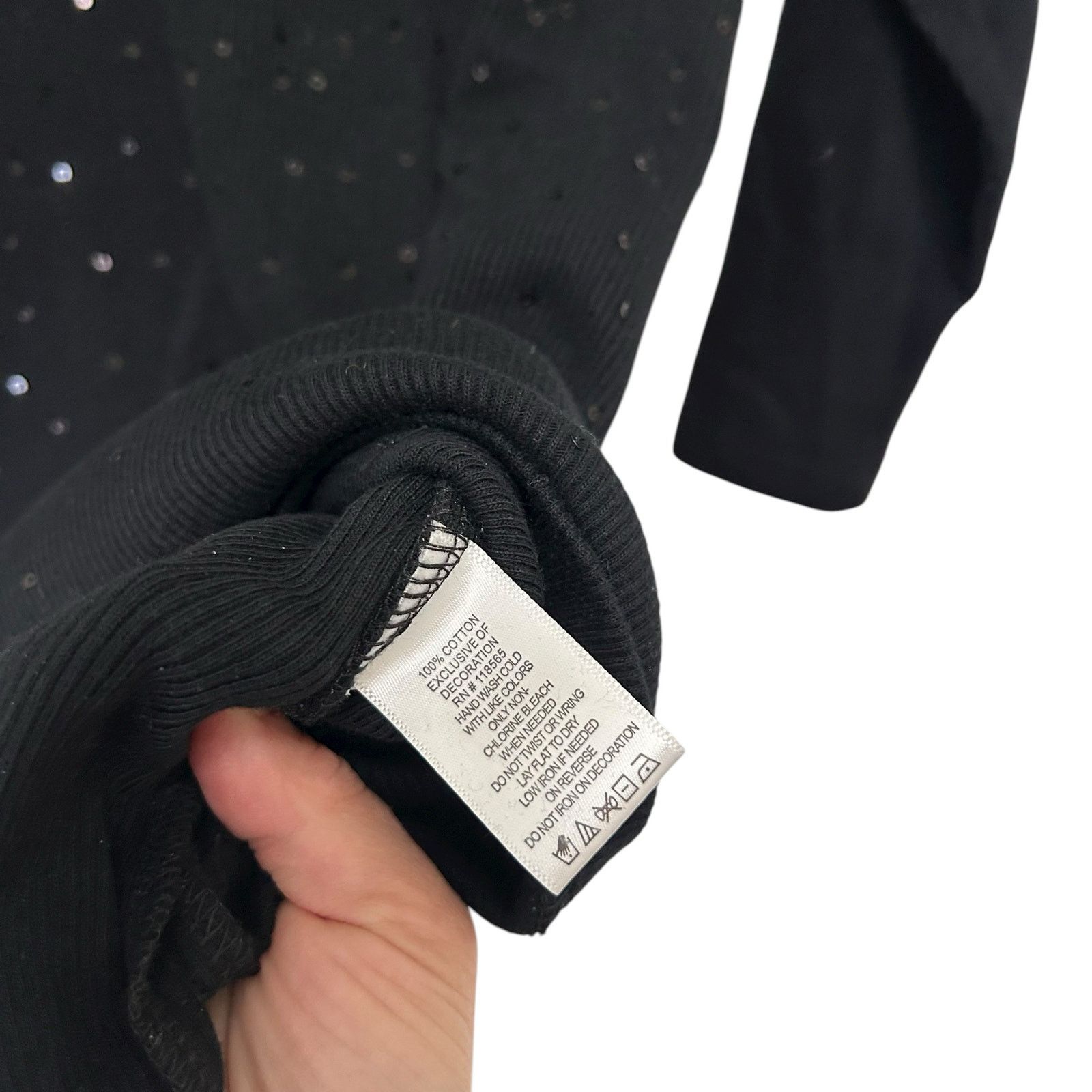 Other Quacker Factory Black Sequin 3/4 Sleeve Shirt Sz XS Size XS / US 0-2 / IT 36-38 - 4 Thumbnail