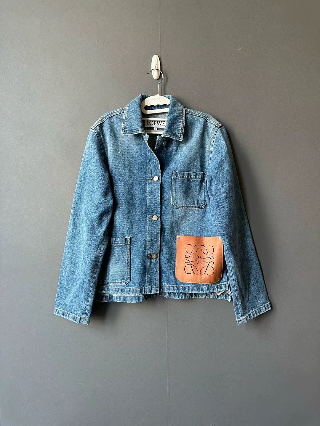 Loewe Loewe Denim Jacket with Leather Patch Size US XS / EU 42 / 0 - 1 Thumbnail