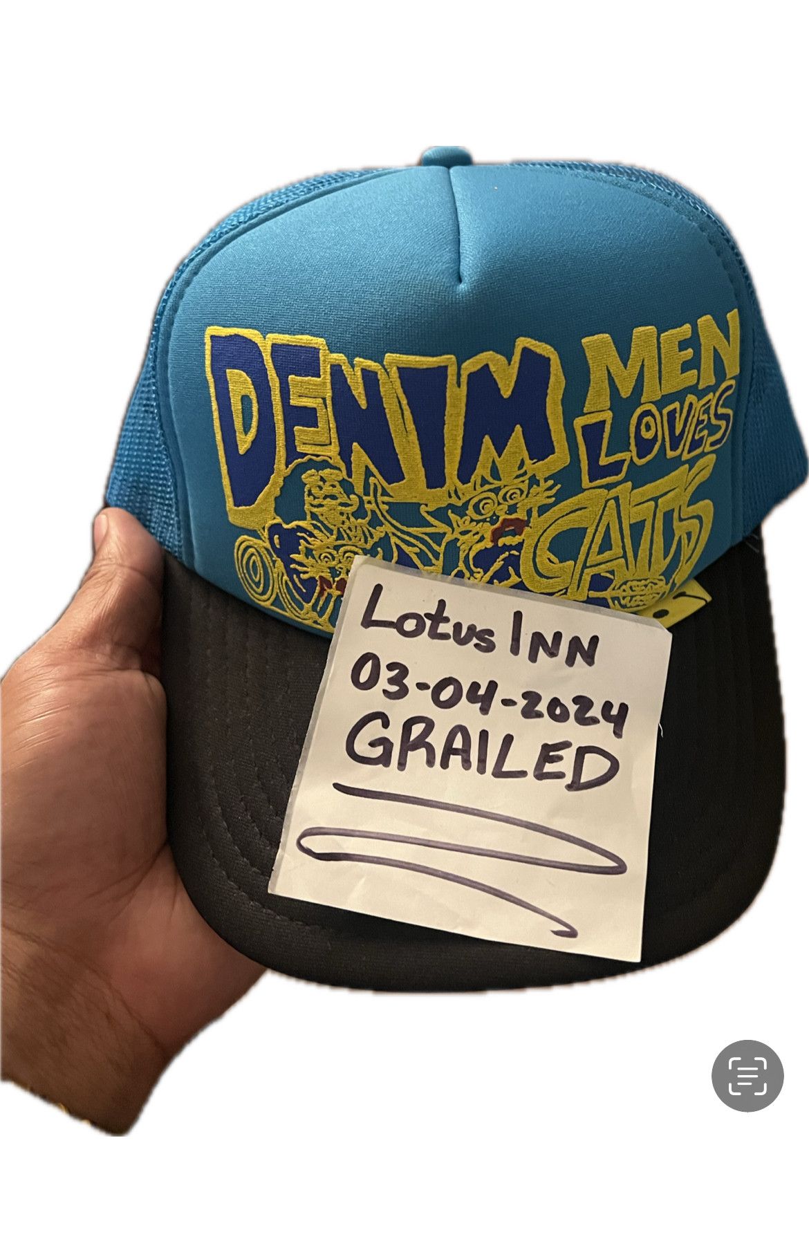 image of Kapital Denim Men Love Cats Trucker Cap in Blue