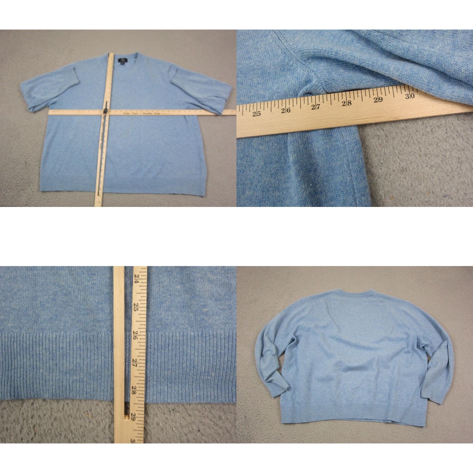 Lands' End Lands' End Sweater Mens 2XL Blue Cashmere V-Neck Knit Pullover Casual 80s 90s Classic Outdoor Mens Size US XXL / EU 58 / 5 - 8 Thumbnail