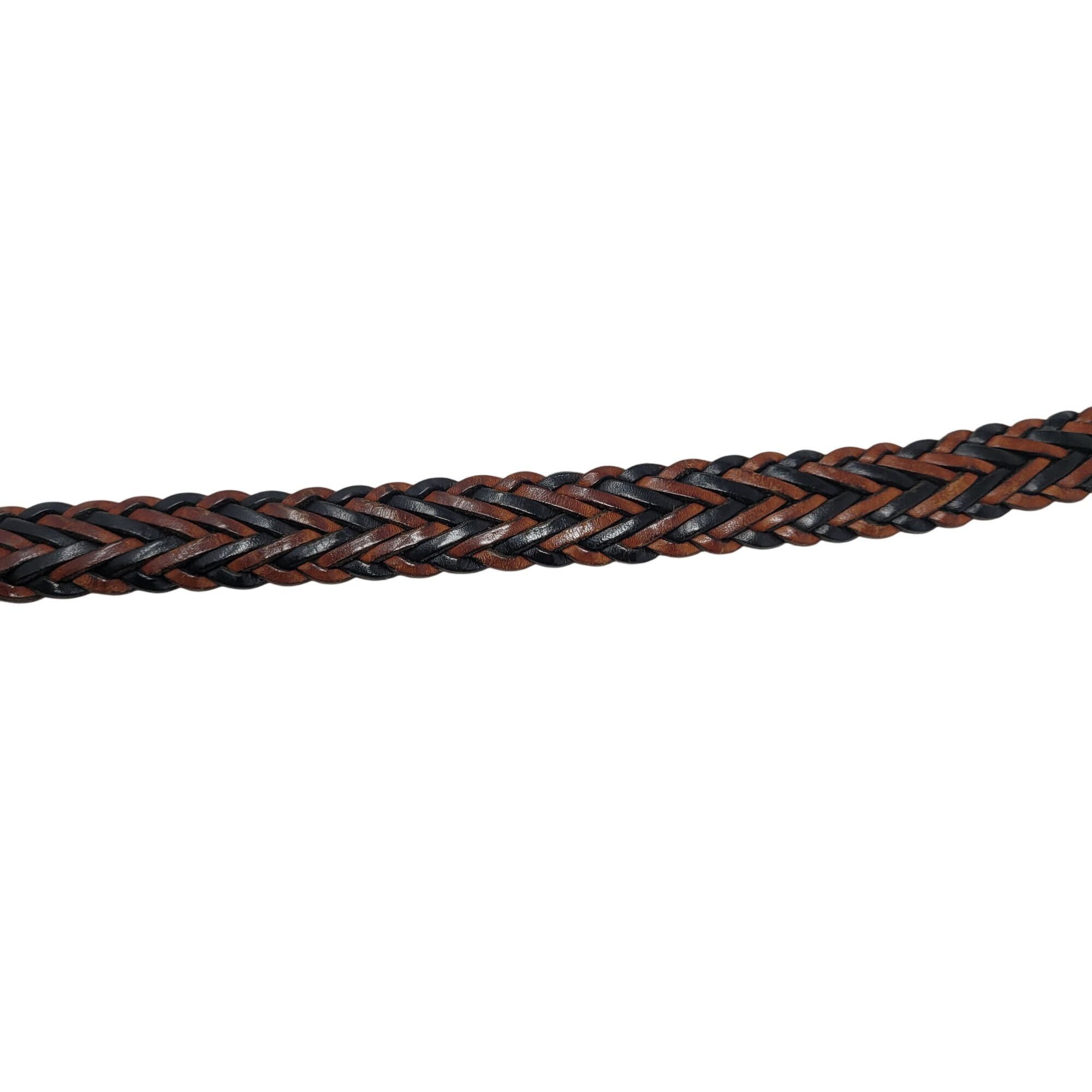 Vintage Vtg Handmade Western Braided Leather Belt Sz L Dark Brown Bl Size ONE SIZE - 12 Thumbnail