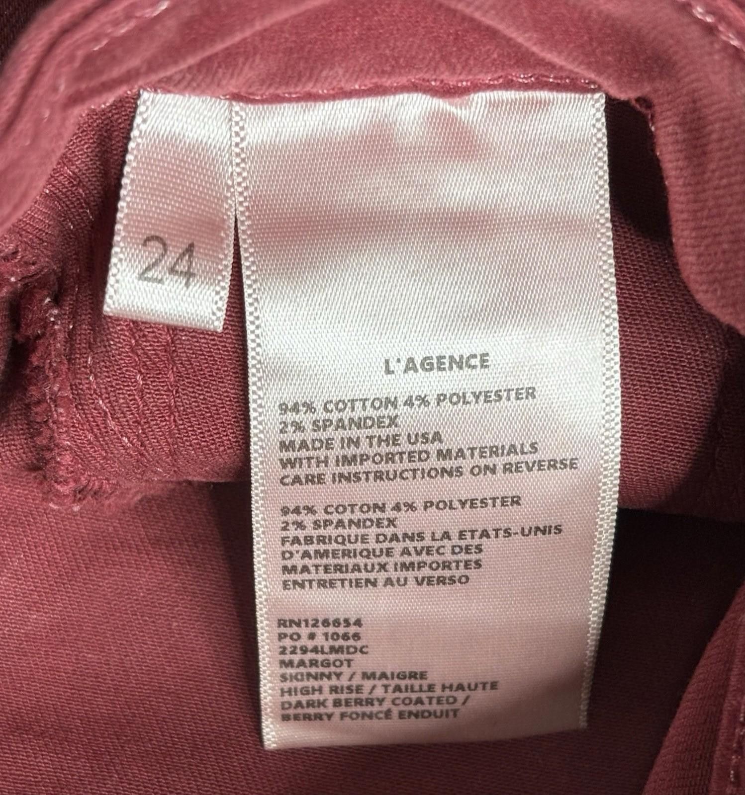 L'AGENCE L'Agence Pants Women's 24x26 Coated Margot High Rise Skinny Size 24" / US 00 / IT 34 - 11 Thumbnail