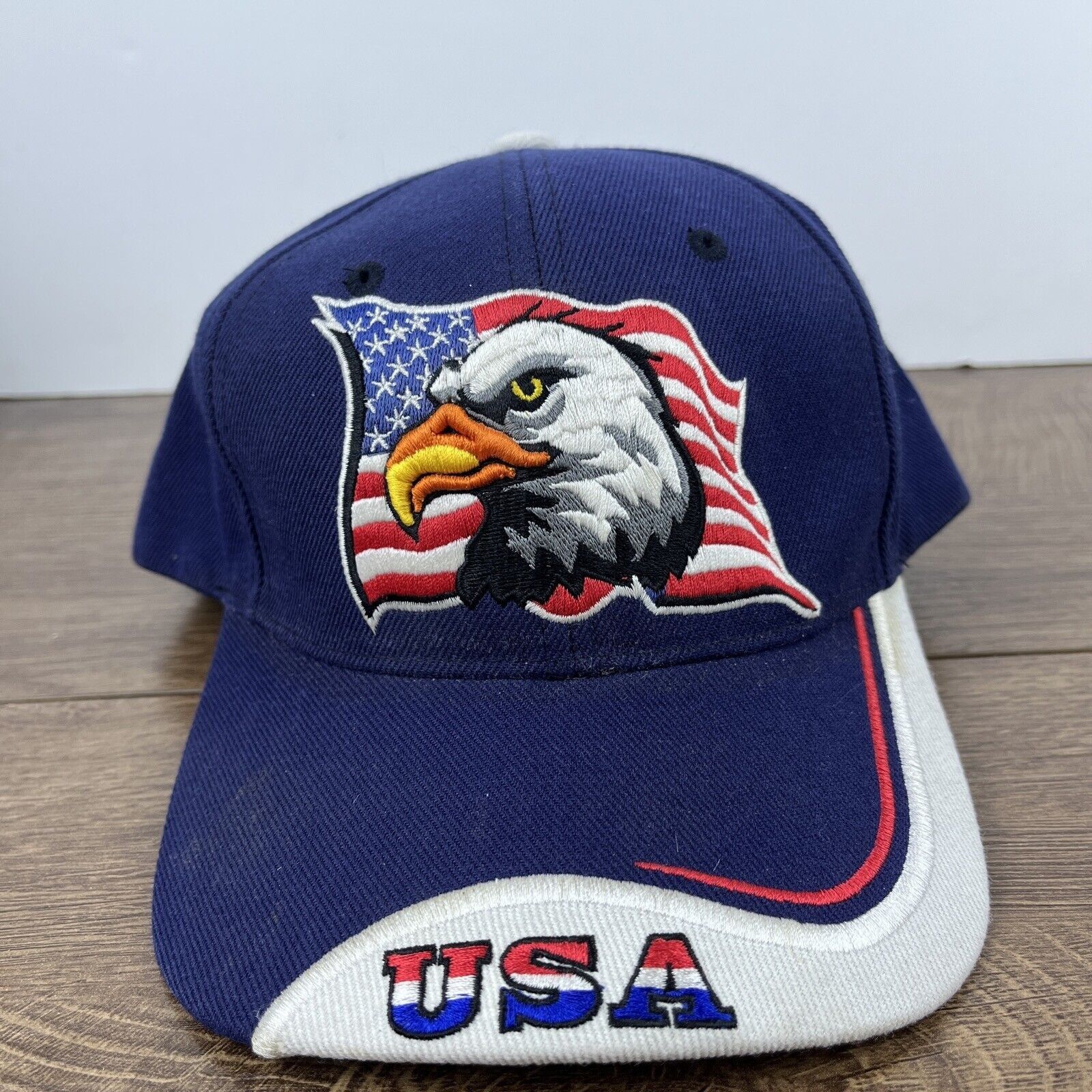 Other Bald Eagle Hat USA American Flag Hat Blue Hat Adjustable Adu Size ONE SIZE - 4 Thumbnail