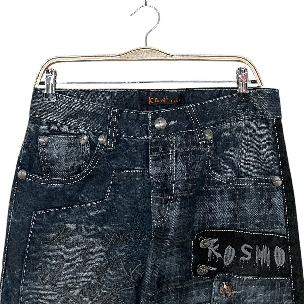 Le Grande Bleu (L.G.B.) Vintage Japanese Brand K&M Jeans 2000s Size US 30 / EU 46 - 3 Thumbnail