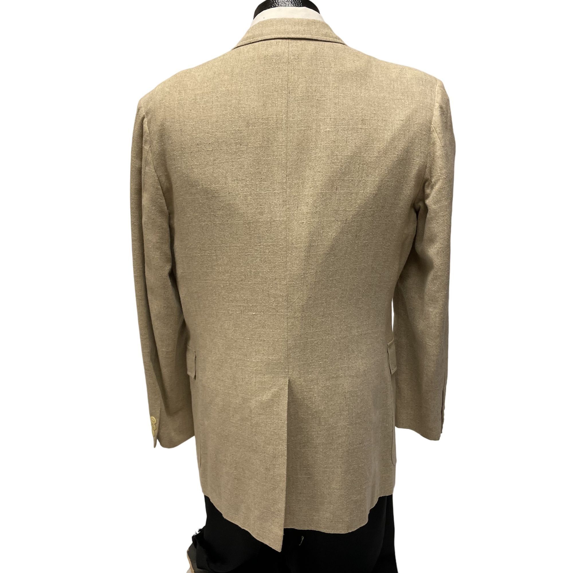 Jordache Vtg Jordache BEIGE TROPICAL Sport Coat NATURAL Jacket Size 40L - 3 Thumbnail