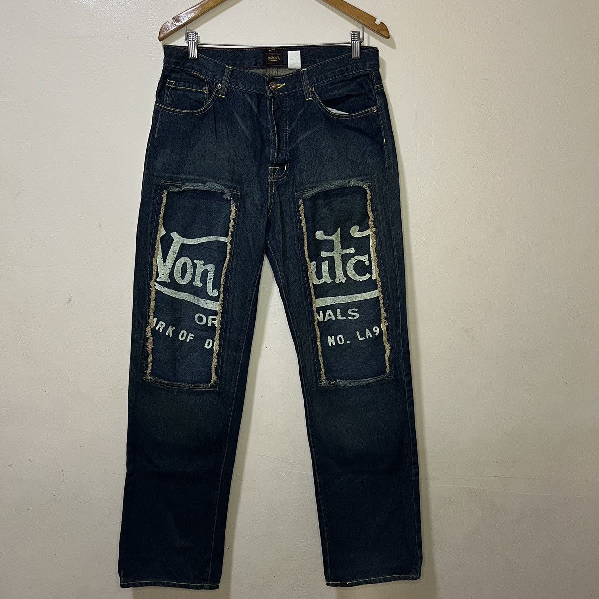 Von Dutch Y2K Von Dutch Logo Patchwork Design Denim Baggy Pants Size US 32 / EU 48 - 1 Thumbnail