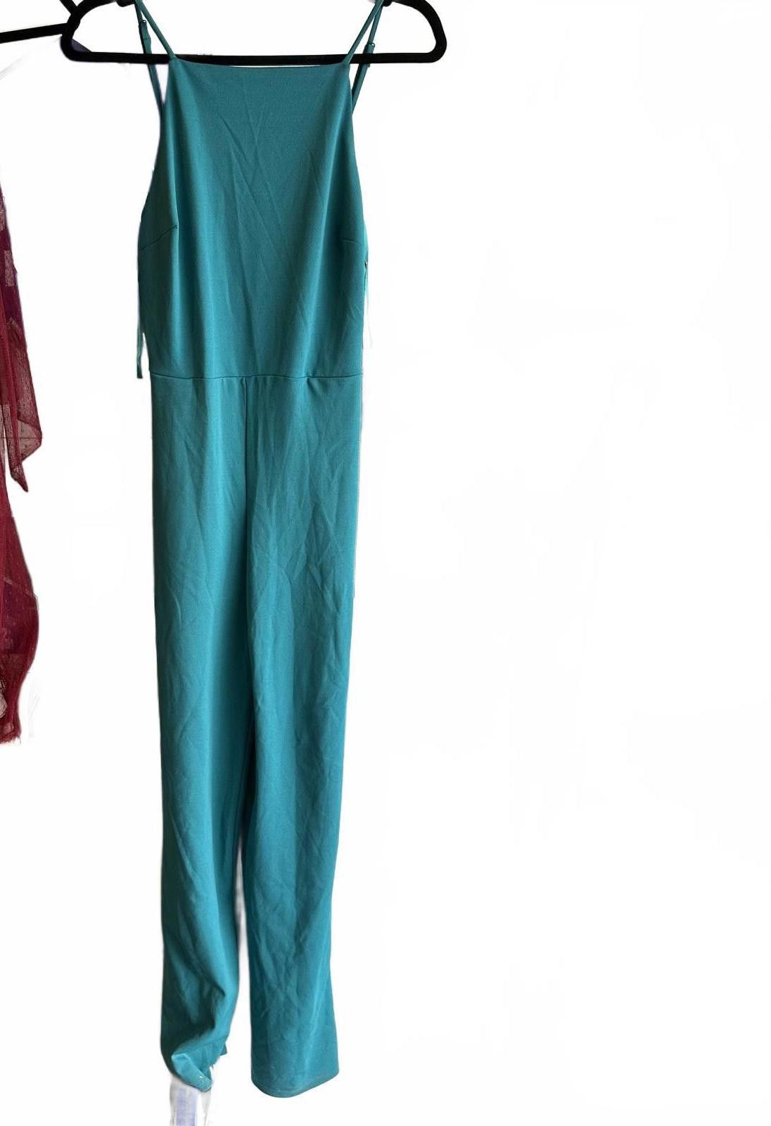 Designer Stylish Turquoise Jumpsuit by Crystal Sky - Size Medium Size 32" / US 10 / IT 46 - 1 Thumbnail