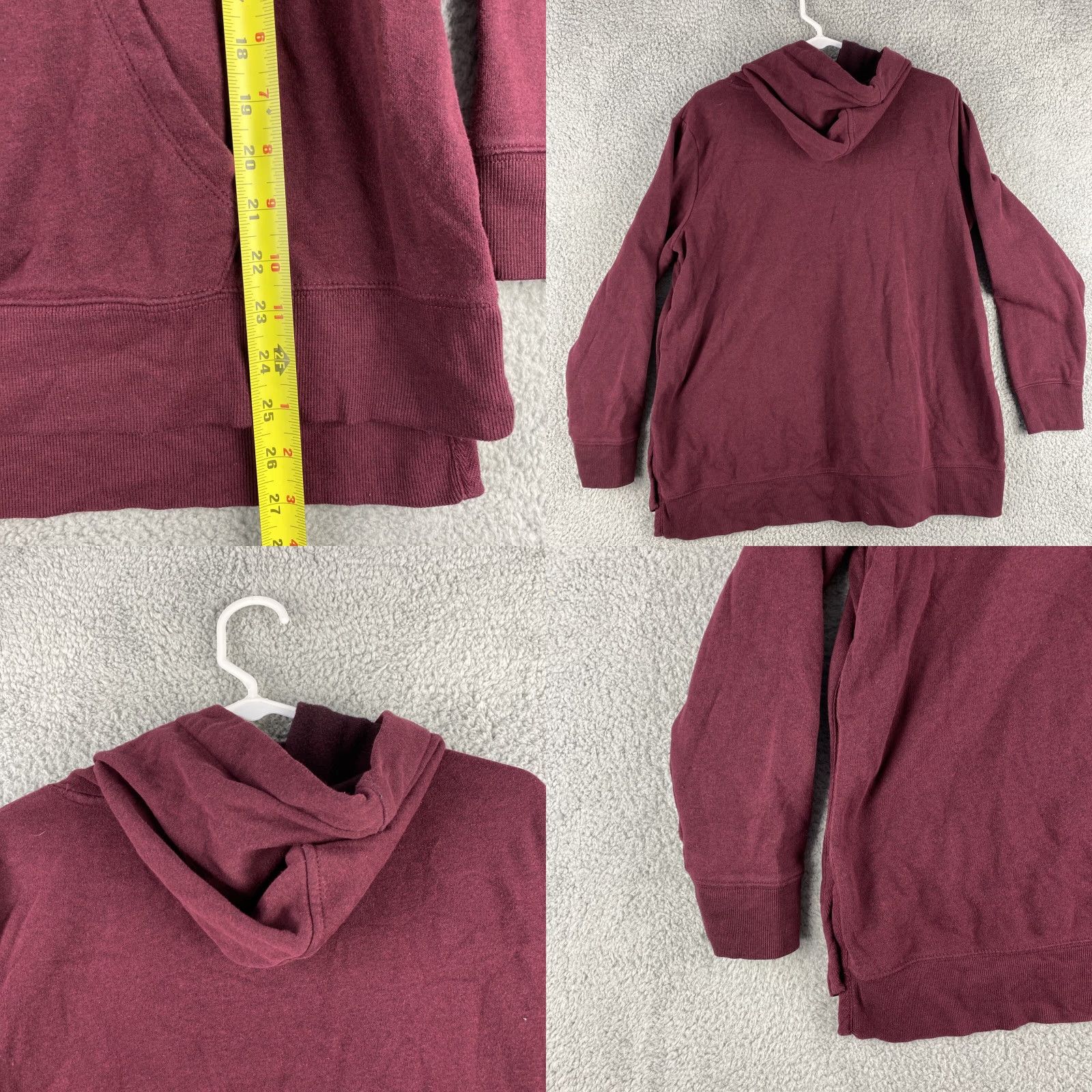 Old Navy Old Navy Women's Athletic Hooded Sweatshirt Sz L Burgundy Fleece Pullover Fall Spring Summer Winter Size L / US 10 / IT 46 - 8 Thumbnail