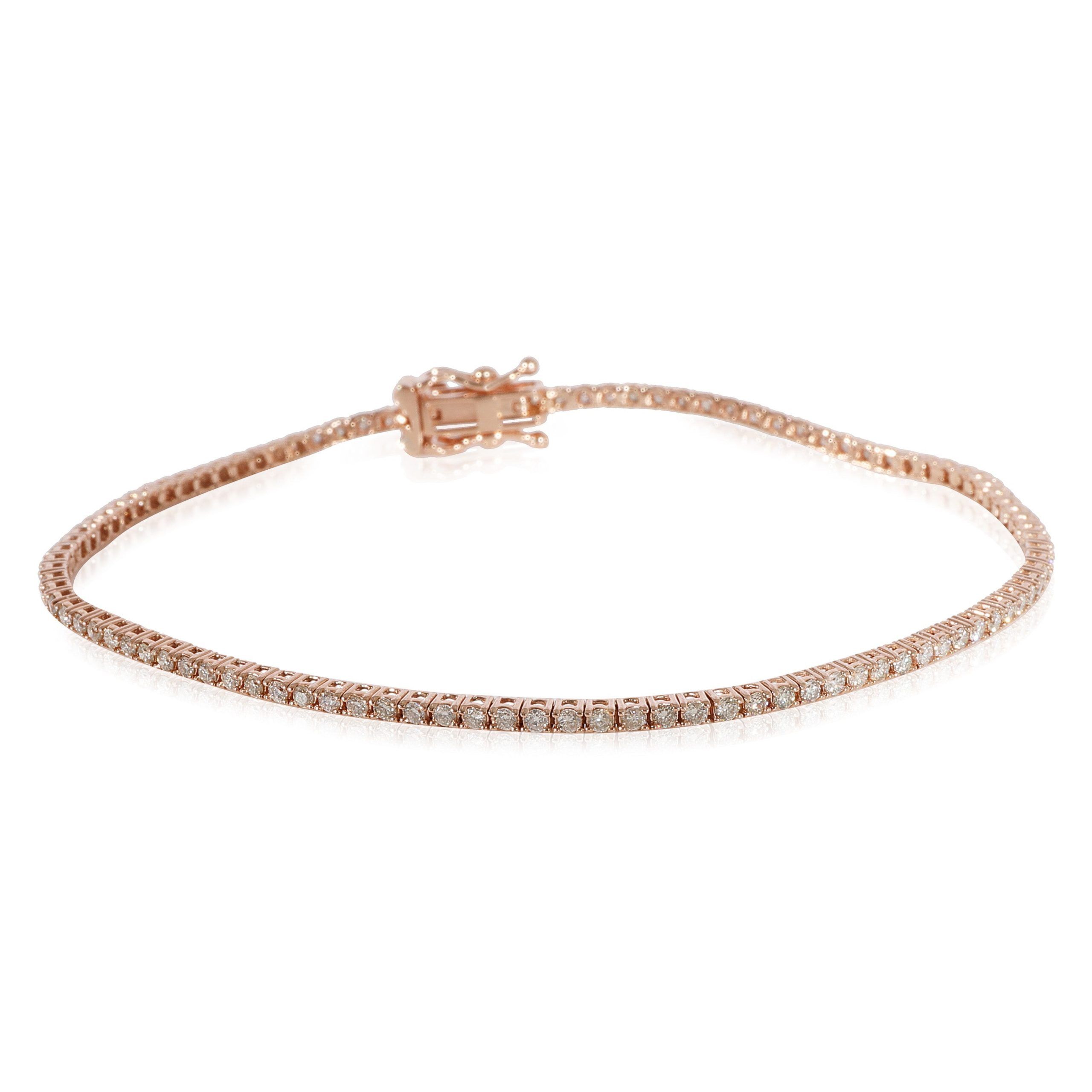 image of Tiffany Co Diamond Bracelet In 14K Rose Gold 1.1 Ctw, Women's