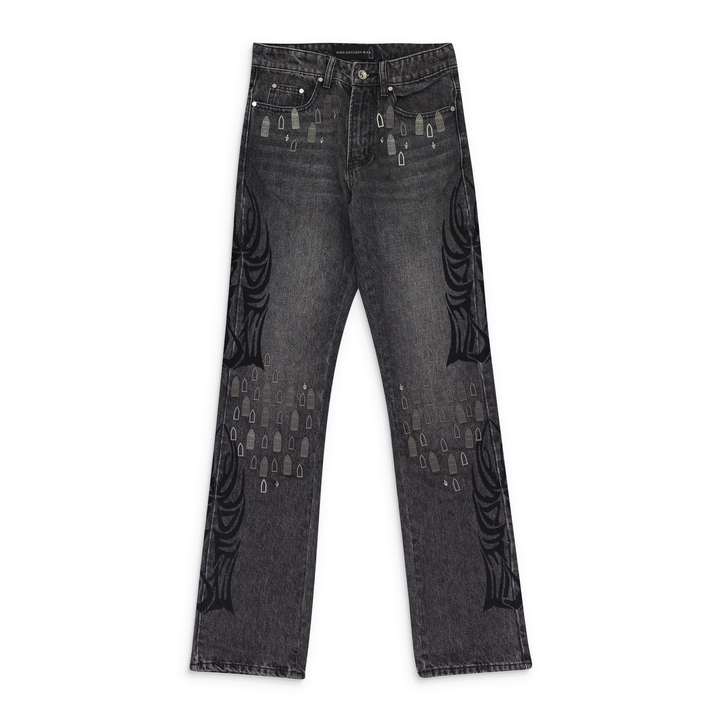 Who Decides War BLK CENTRALIZED HARDWARE STRAIGHT-FIT JEANS SIZE 28