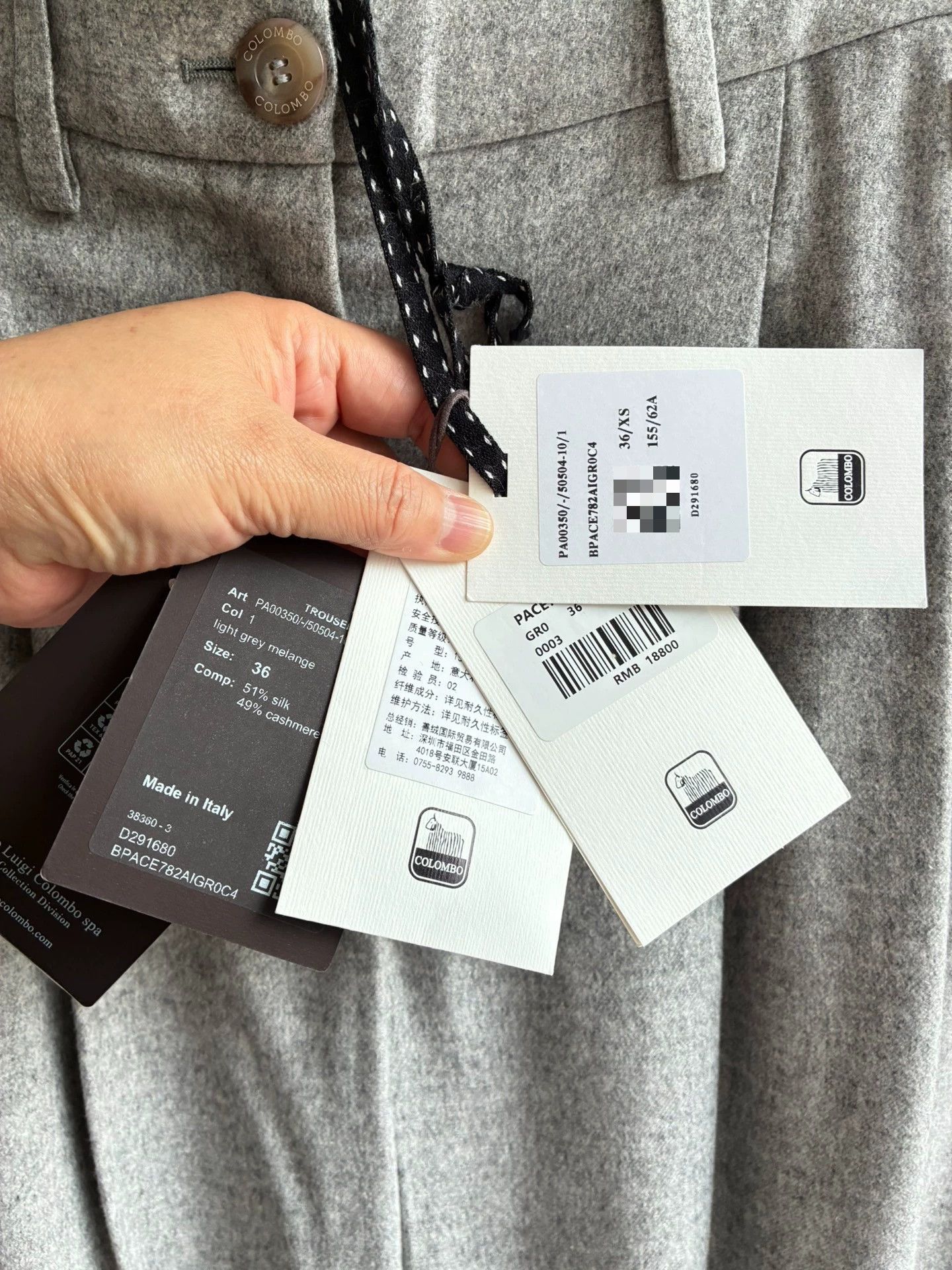 Colombo COLOMBO Italian Gray Wool Wide Leg Trousers 36 IT women's Size 25" / US 0 / IT 36 - 4 Thumbnail