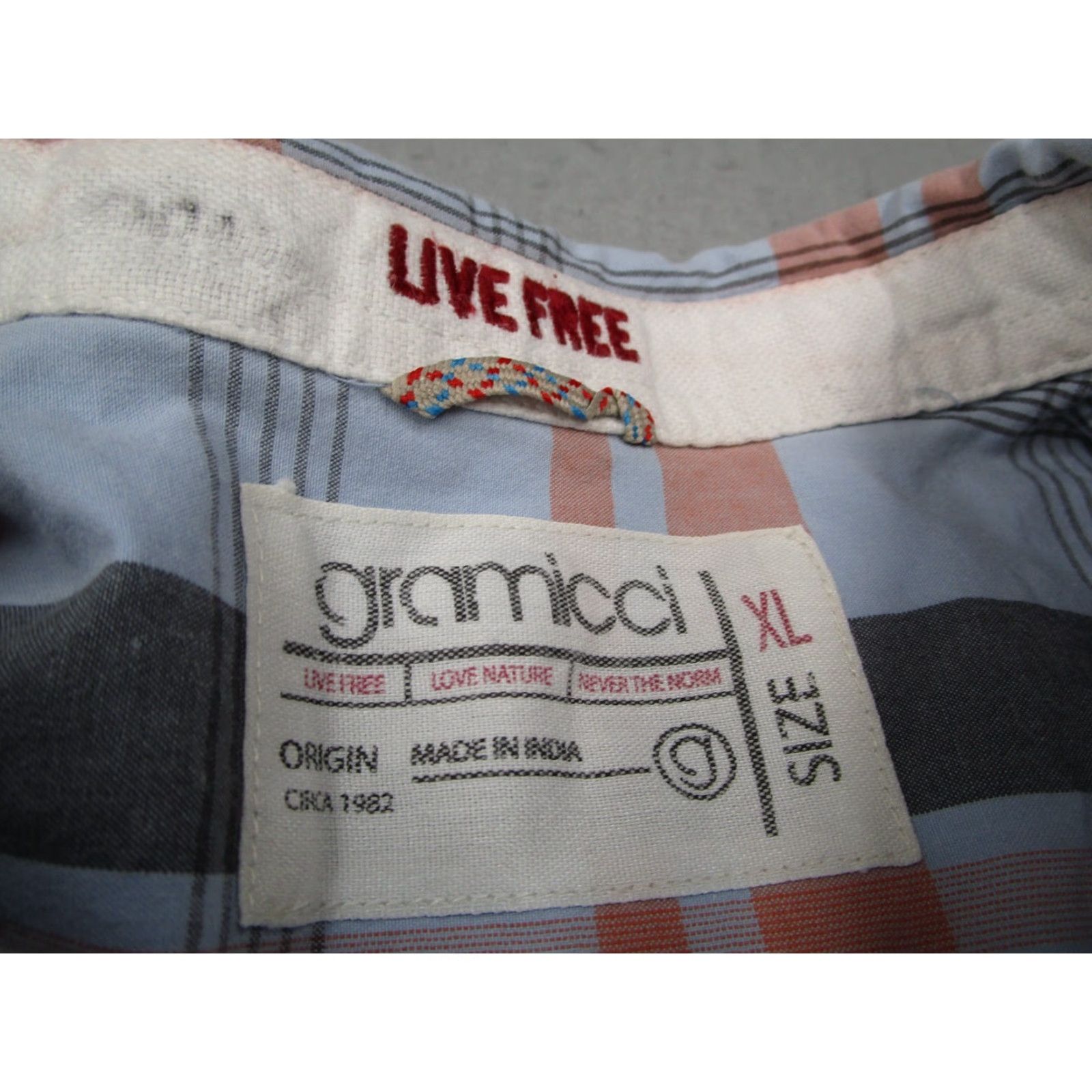 Gramicci VINTAGE Gramicci Men's Short Sleeve Button-Up Shirt XL Blue Checked Cotton Casual Travel Work Size US XL / EU 56 / 4 - 2 Thumbnail