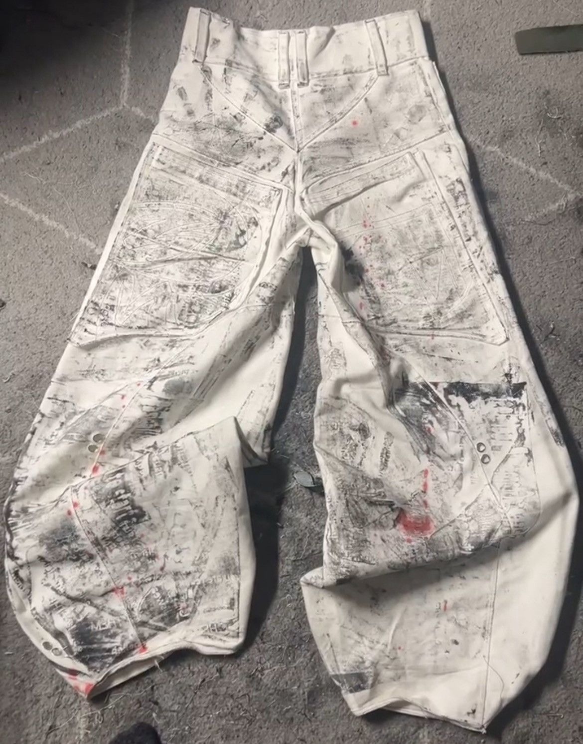 Handmade 3njoythem - Spray painted flared pants Size US 32 / EU 48 - 2 Thumbnail