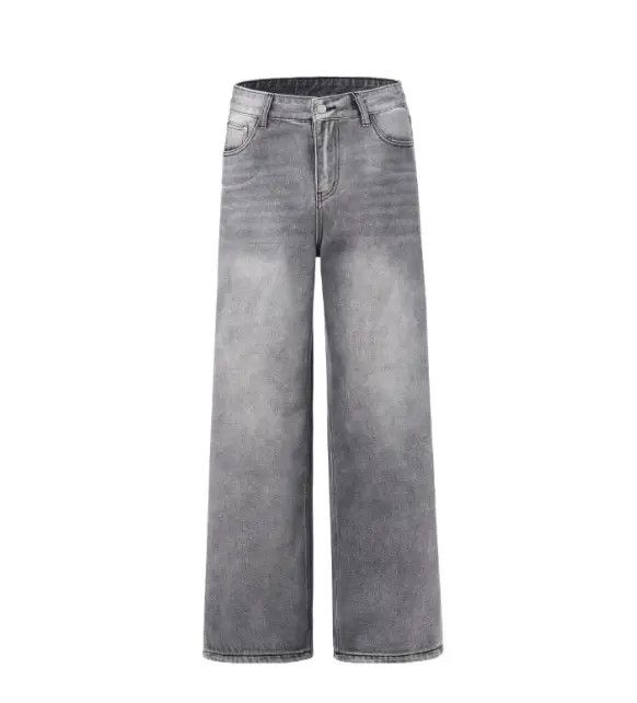 Japanese Brand American grey washed distressed loose straight jeans Size US 32 / EU 48 - 5 Thumbnail