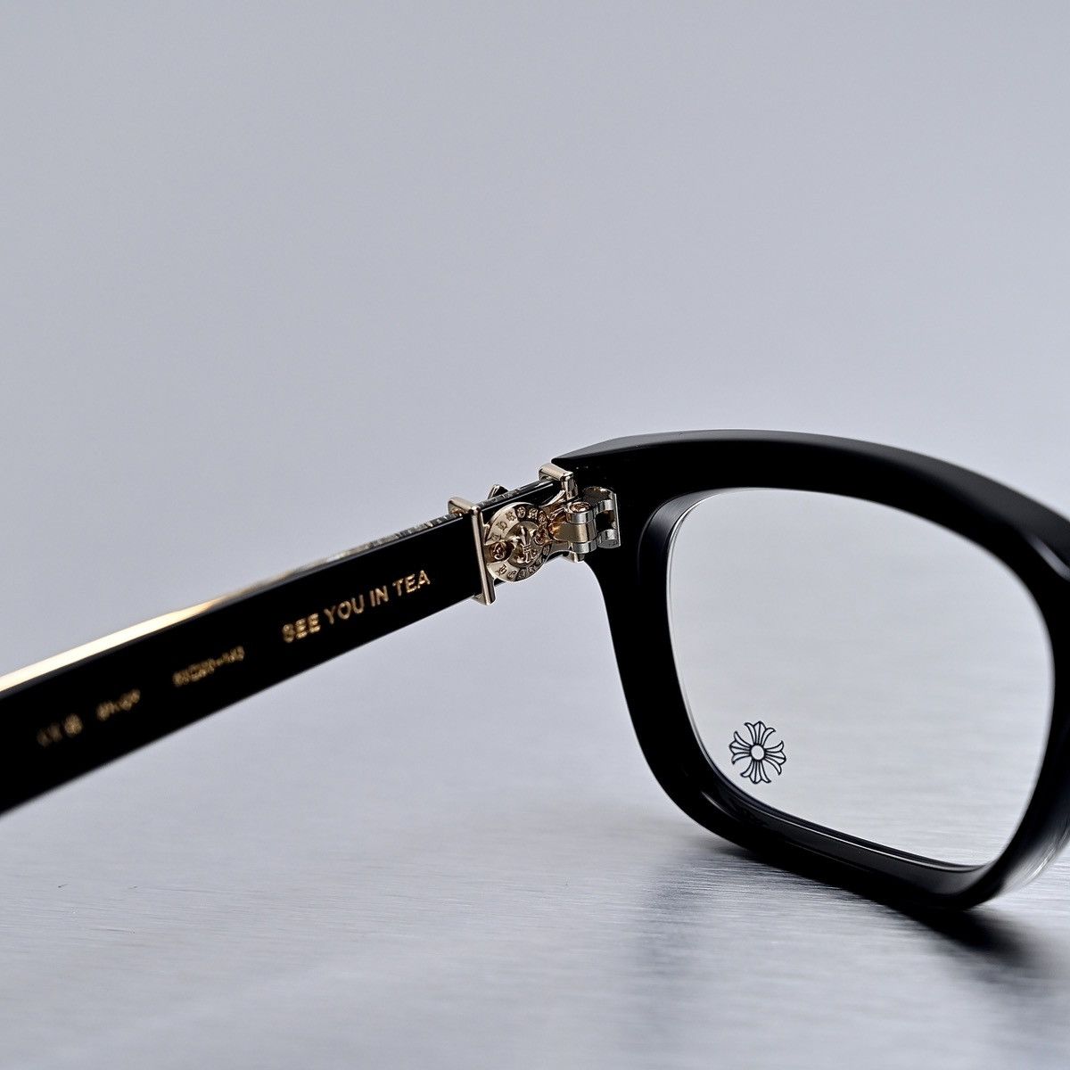 Chrome Hearts CHROME HEARTS SEE YOU IN TEA BLACK GOLD PLATED GLASSES Size ONE SIZE - 6 Thumbnail