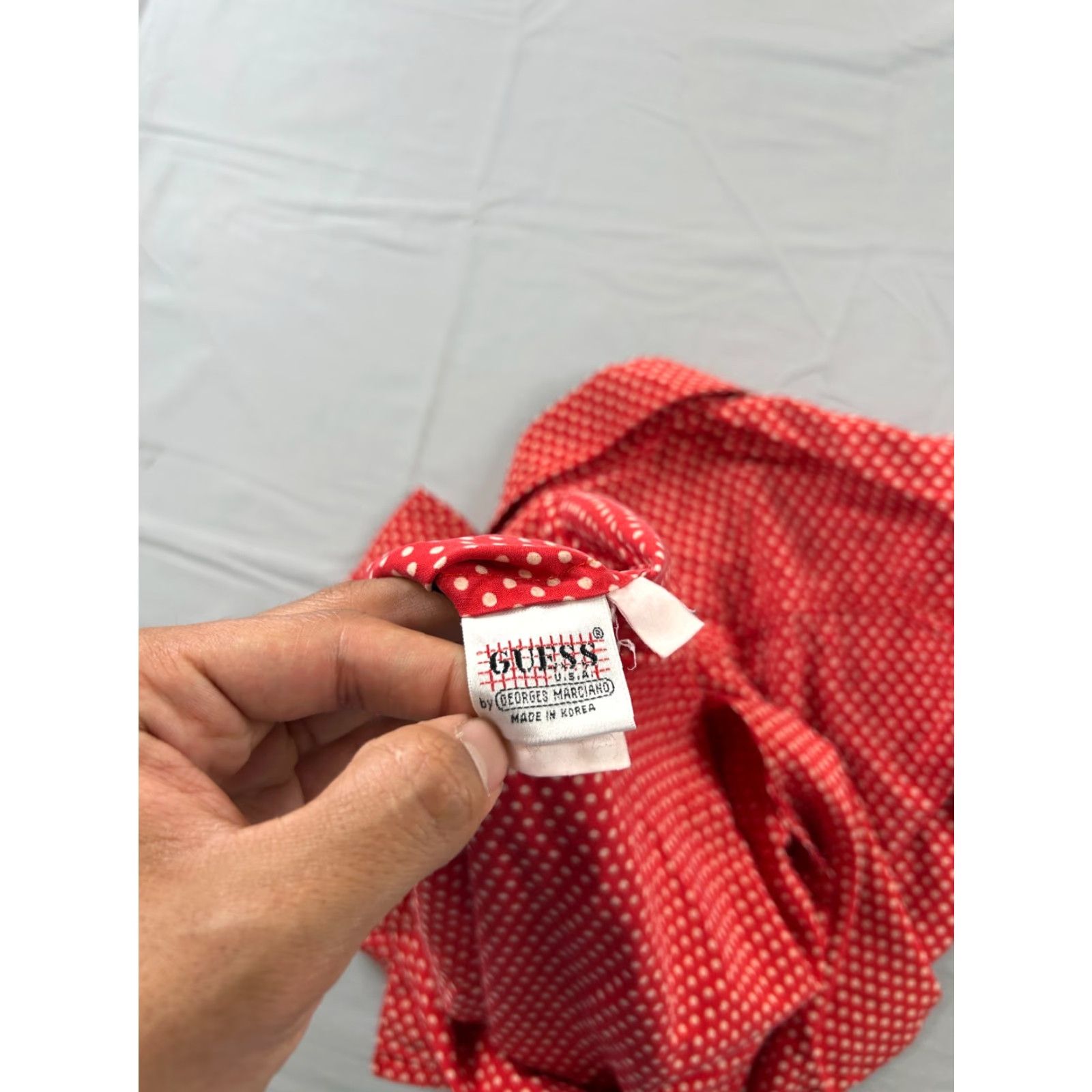 Guess VINTAGE GUESS Button-Up Shirt Women's M Red Polka Dot Long Sleeve Casual Size M / US 6-8 / IT 42-44 - 7 Thumbnail
