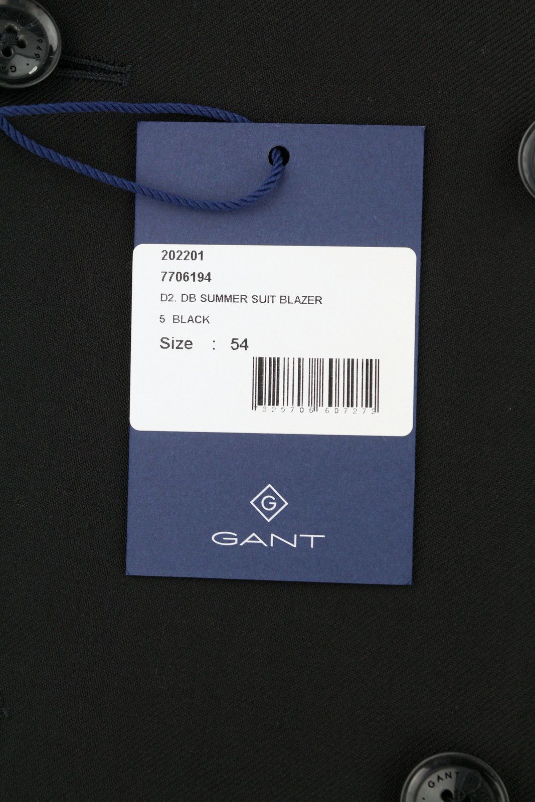 Gant DB SUMMER EU54 Black Wool Double-Breasted Suit 87330 Size 44R - 11 Thumbnail
