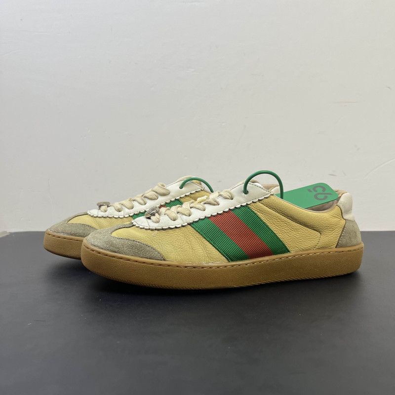 Gucci Web Leather Low-Top Sneakers for Men