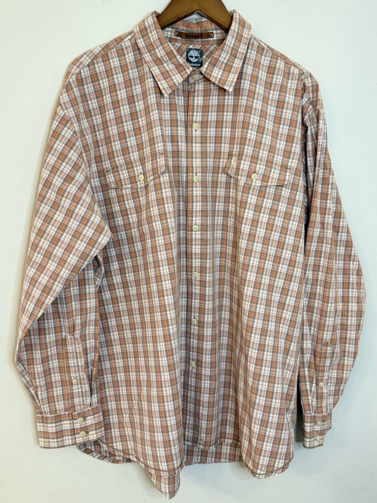 Timberland Timberland cotton plaid button up shirt cream gray orange XL Size US XL / EU 56 / 4 - 3 Thumbnail