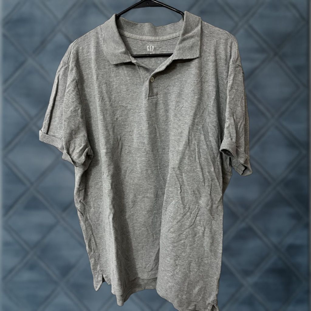 Gap VINTAGE Gap Polo Shirt Men XL Gray Solid Knit Short Sleeve Collared Casual Pullover Cotton Shirt Size US XL / EU 56 / 4 - 1 Thumbnail