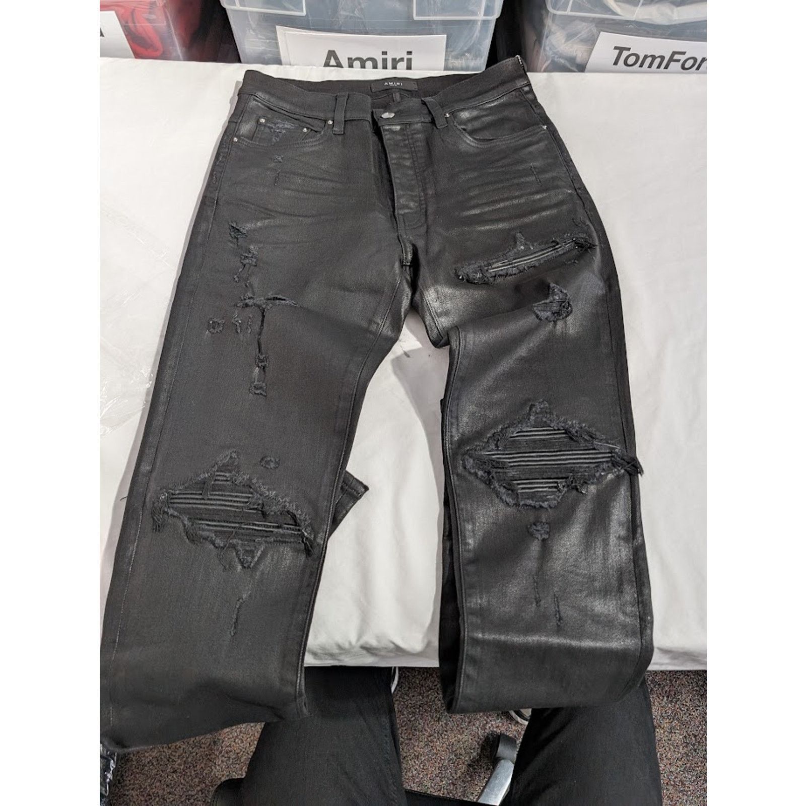 Amiri o1rshd1 Q:2 / Coated MX1 Jeans in Black Size US 33 - 22 Thumbnail
