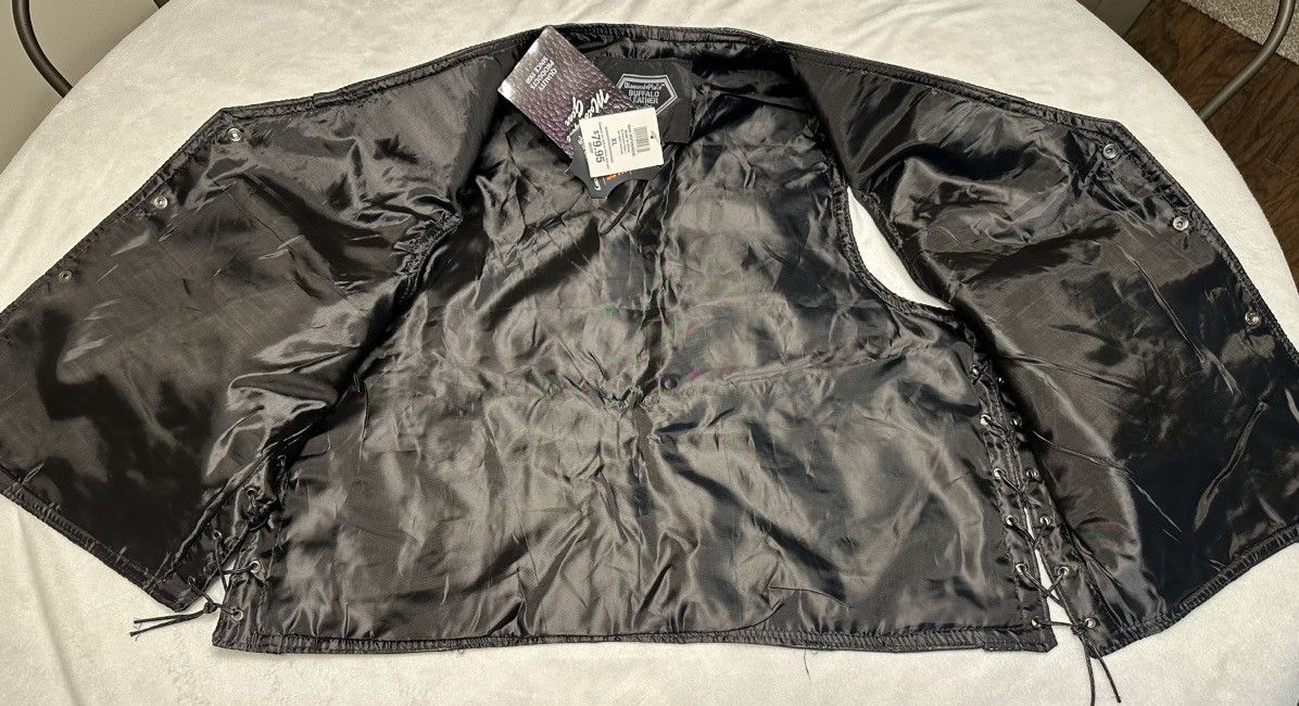 Other NWT Buffalo Leather Diamond Plate Motorcycle Vest-Patches-XL Size US XL / EU 56 / 4 - 8 Thumbnail