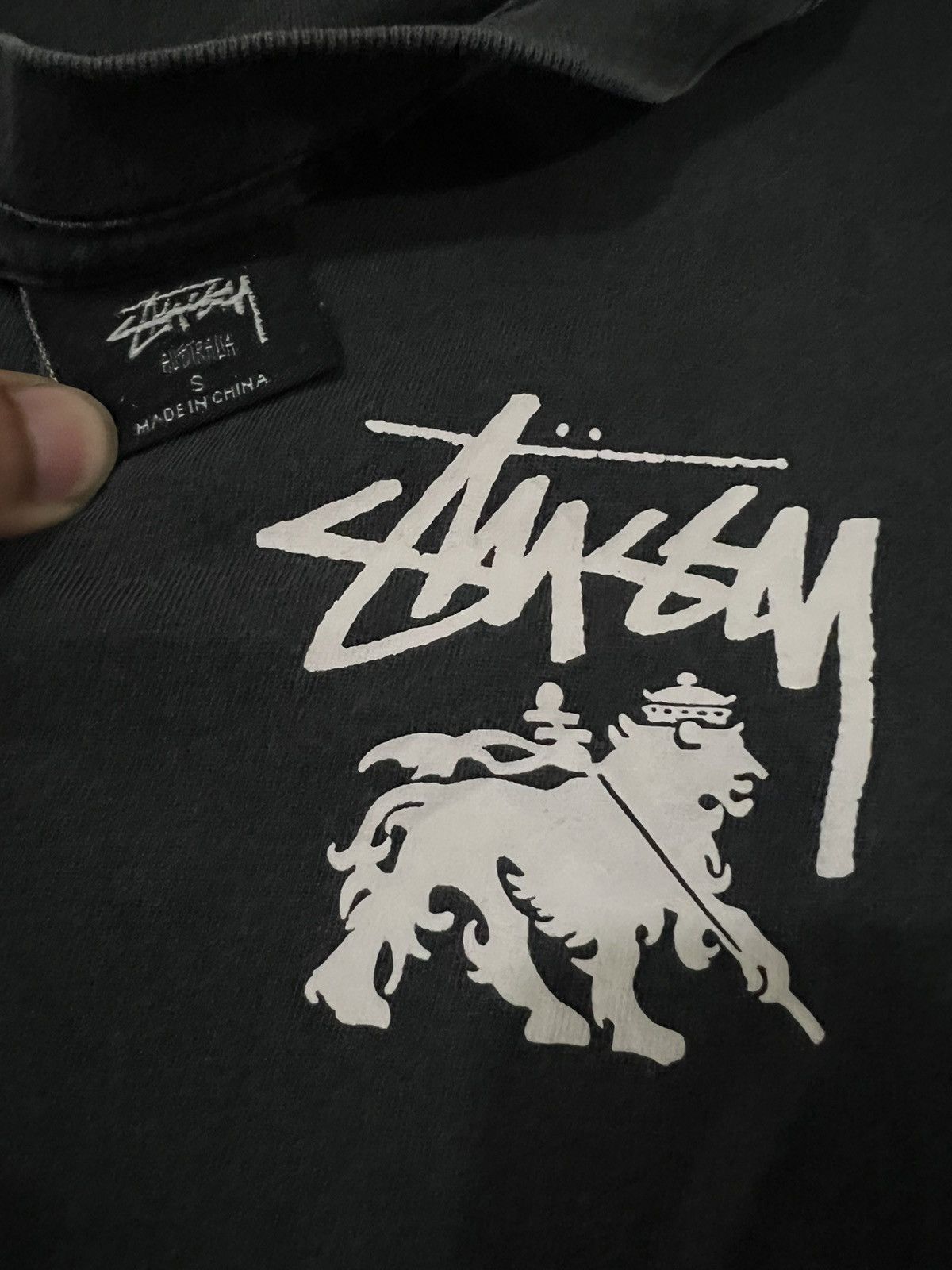 Stussy × Vintage Y2K Stussy Rasta Big Lion Back Hit Australia Black Shirt Size US M / EU 48-50 / 2 - 6 Thumbnail